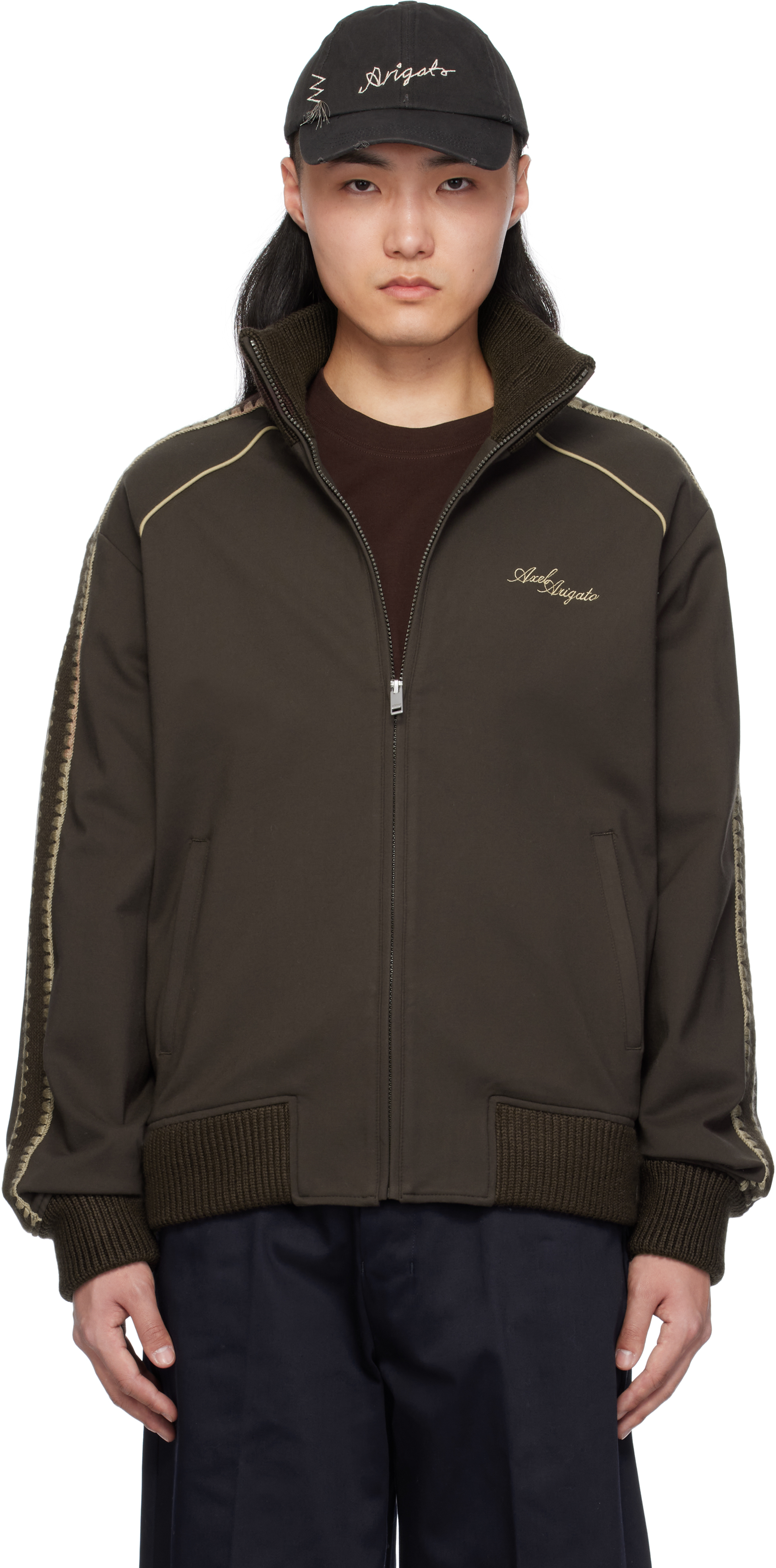 Axel Arigato Brown Carter Track Jacket In Dark Brown