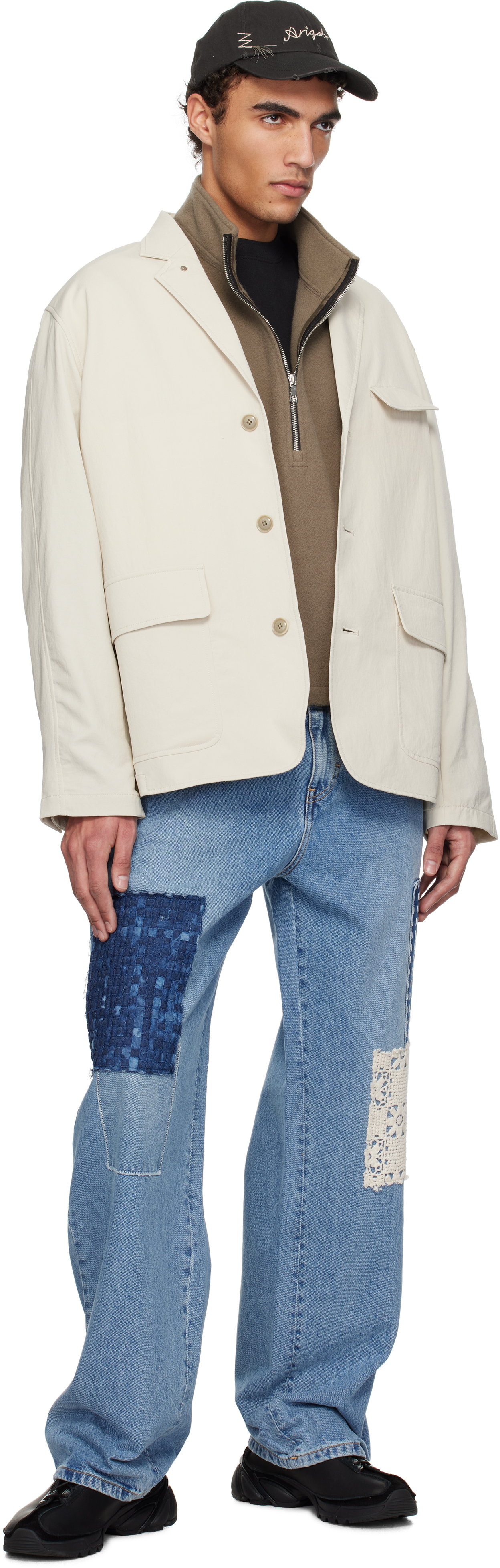 Axel Arigato Patchwork Jeans In Light Blue