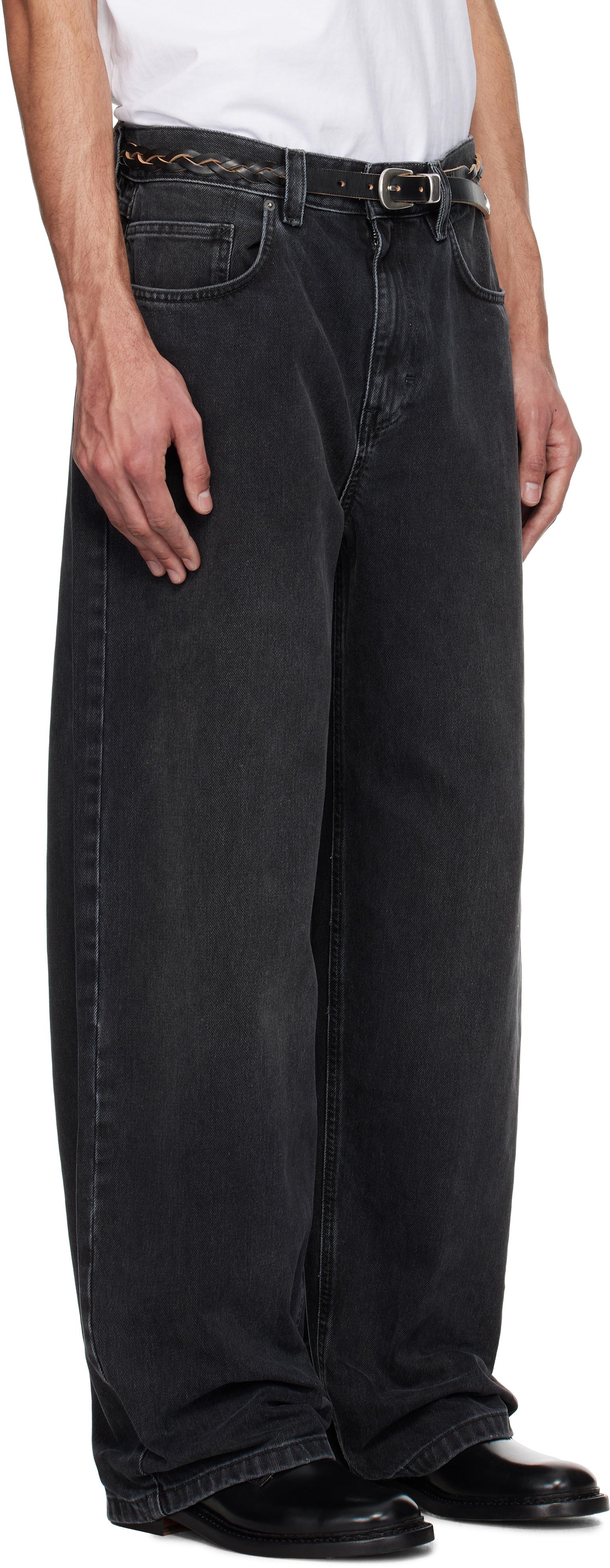 Axel Arigato Embroidered Relaxed Jeans In Black