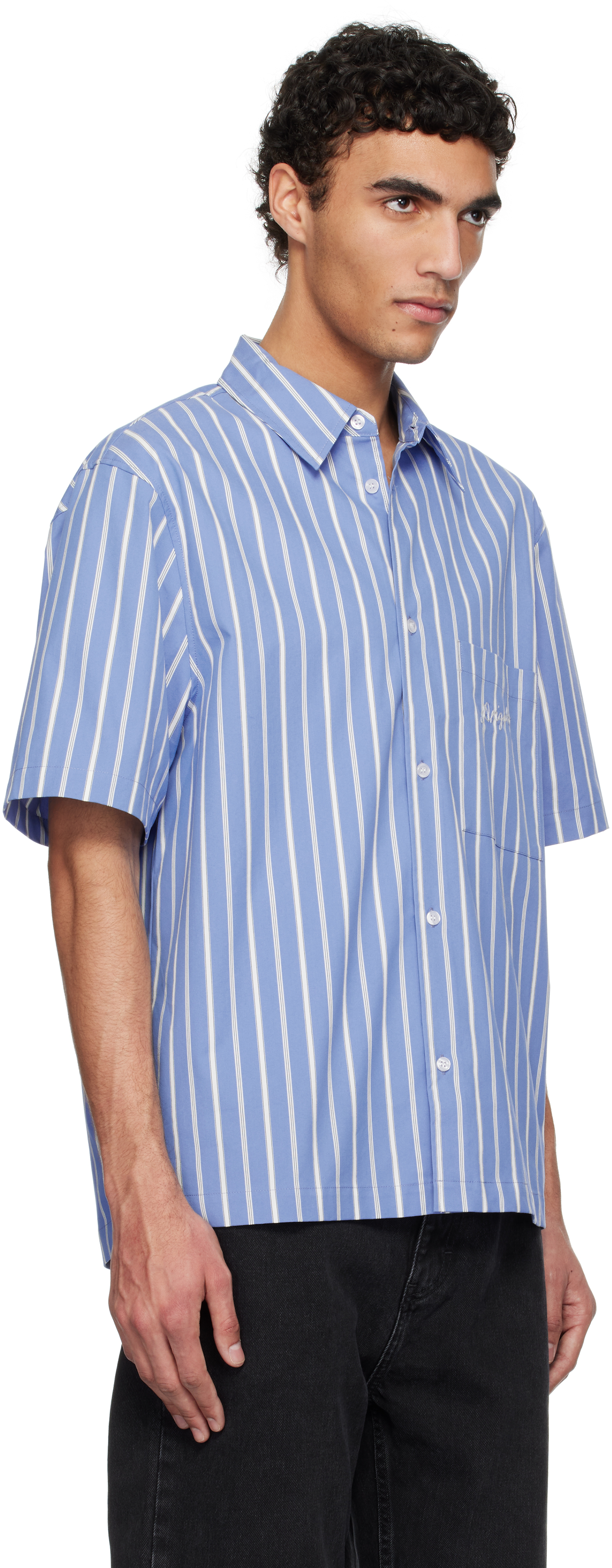 Axel Arigato Blue & White Daily Shirt In Blue/white
