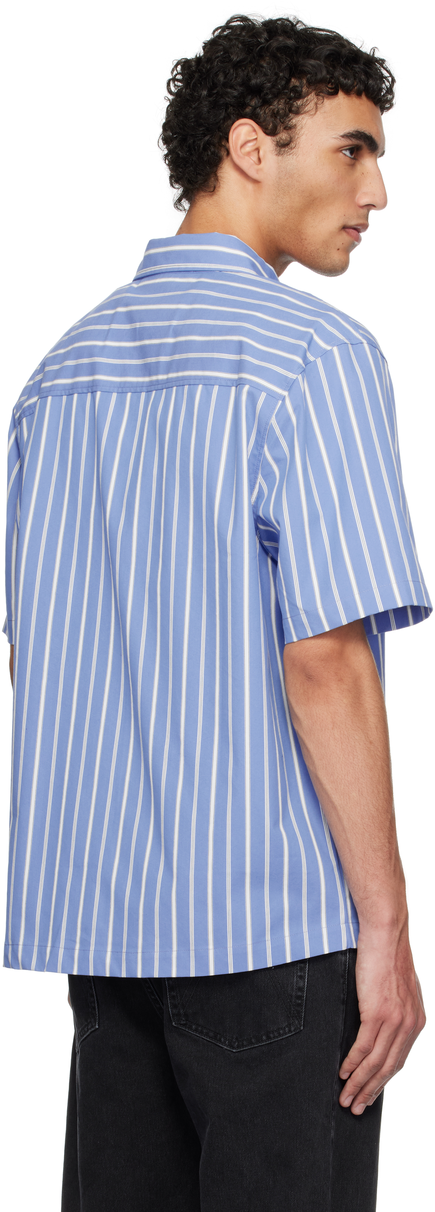 Axel Arigato Blue & White Daily Shirt In Blue/white