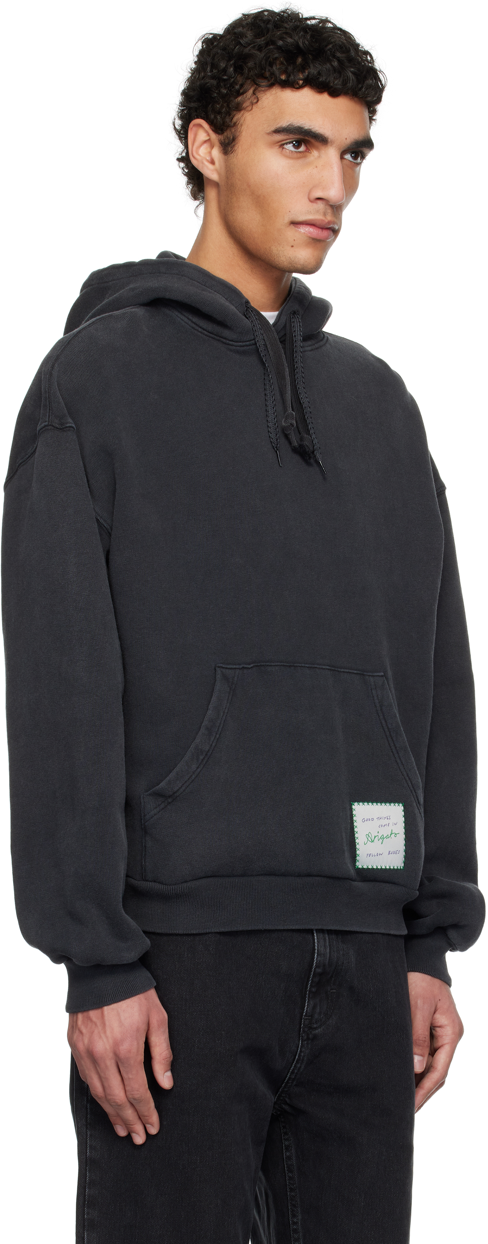 Axel Arigato Black Patch Washed Hoodie In Black