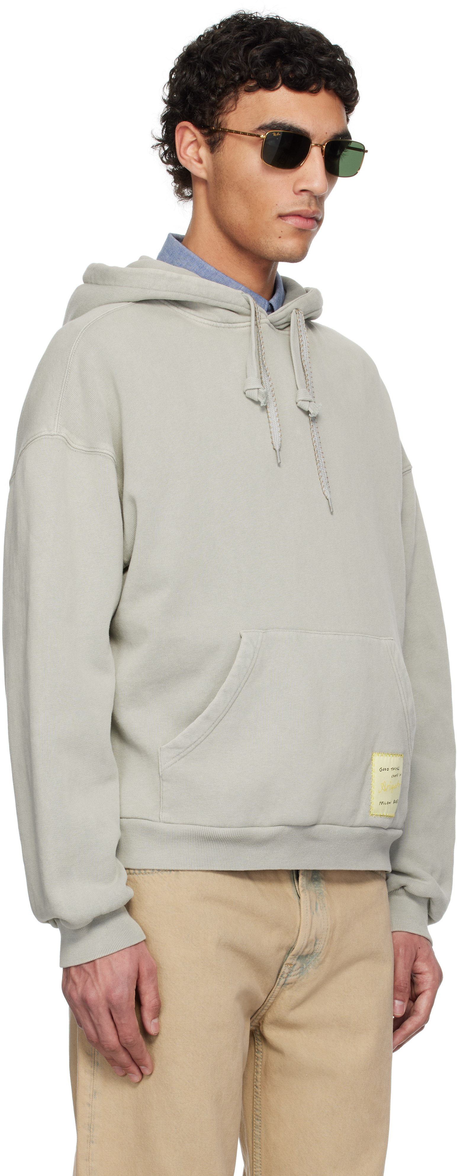 Axel Arigato Taupe Patch Washed Hoodie In Sage Green
