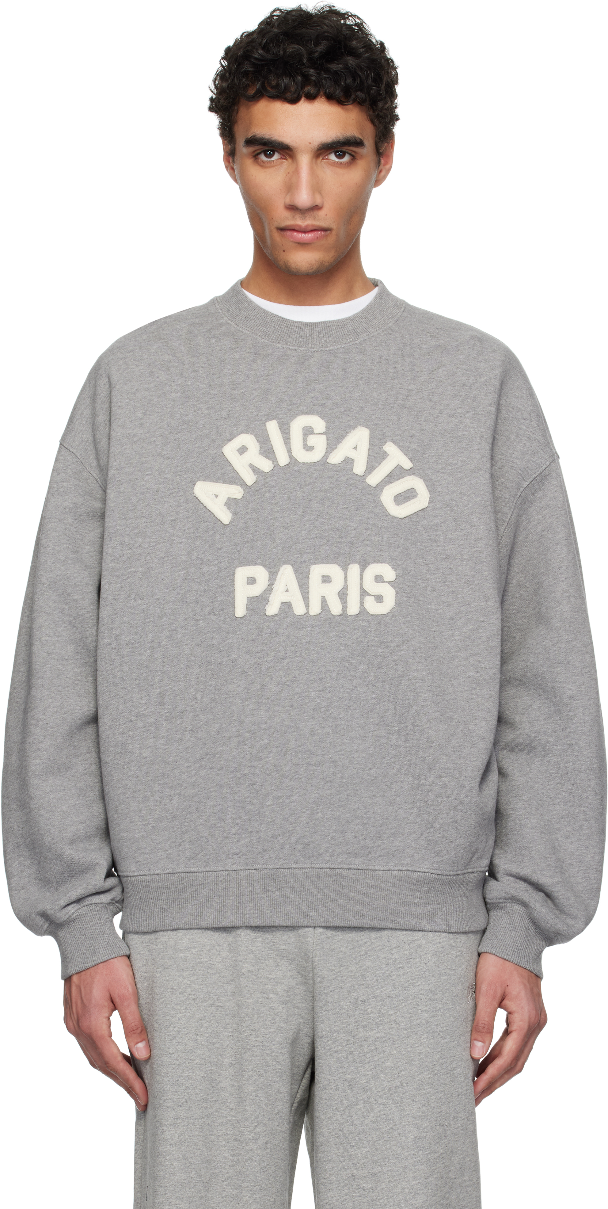 Axel Arigato Maxi Logo Sweatshirt In Grey Melange