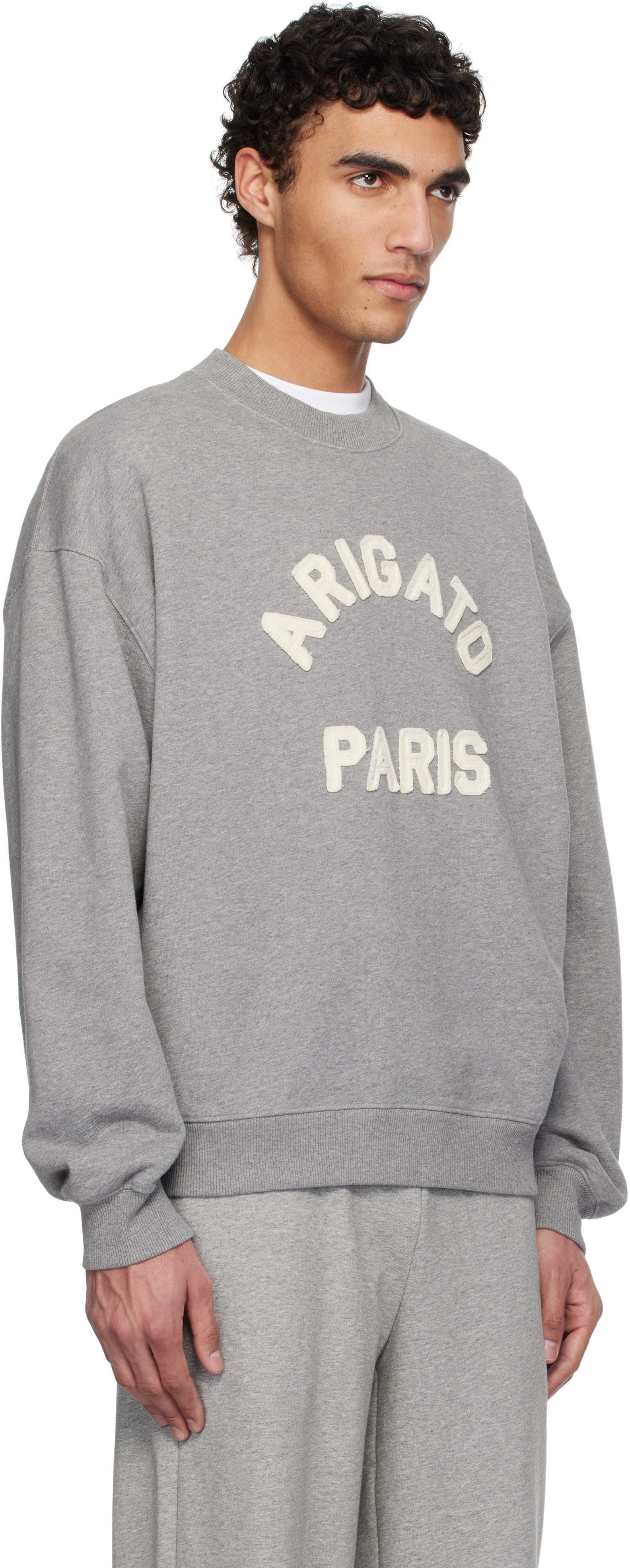Axel Arigato Maxi Logo Sweatshirt In Grey Melange
