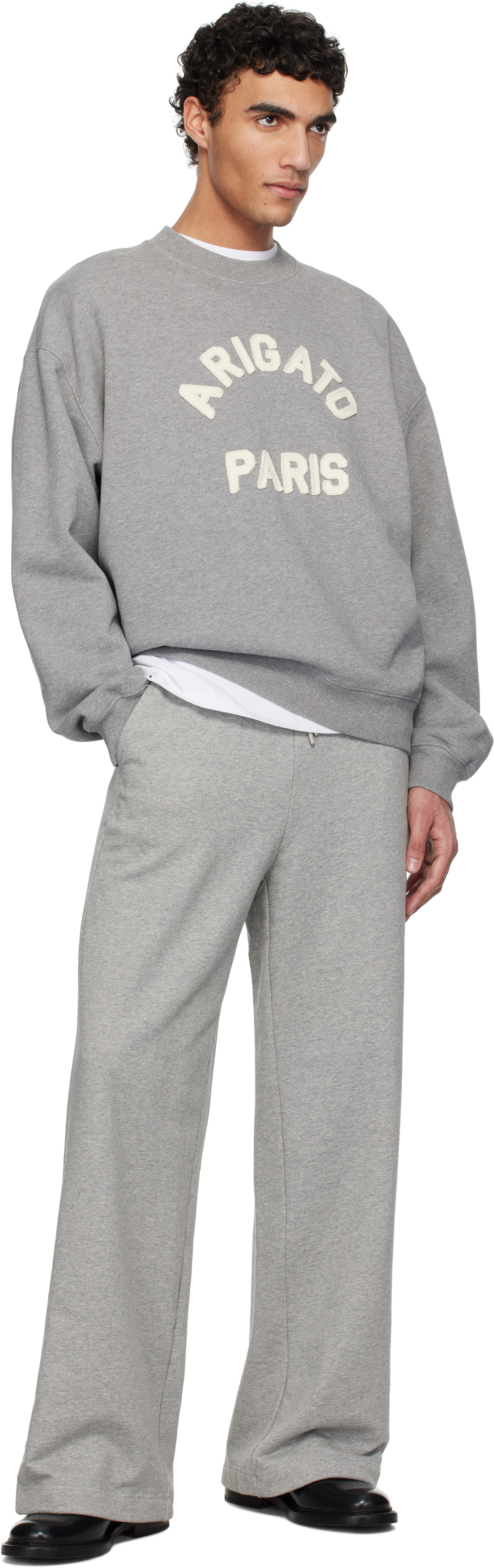 Axel Arigato Maxi Logo Sweatshirt In Grey Melange