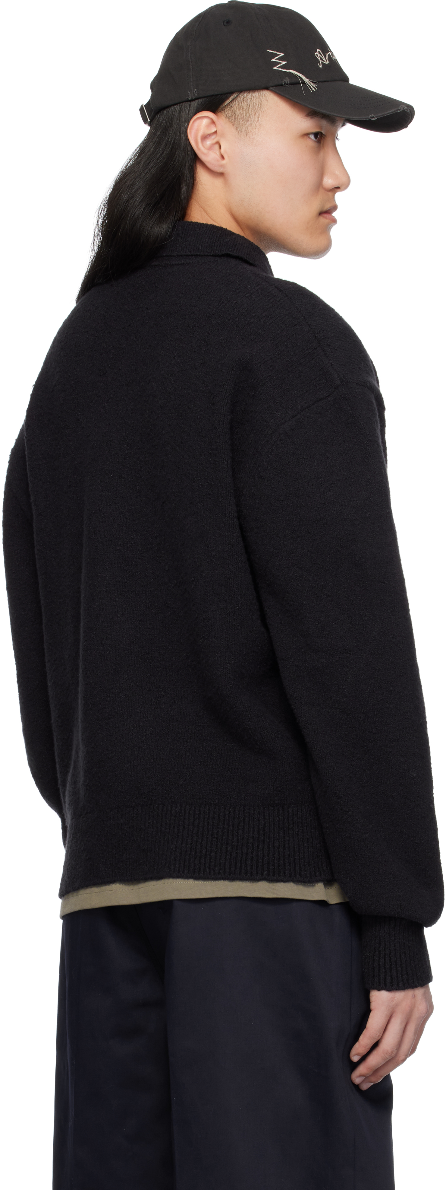 Axel Arigato Black Scribble Polo Sweater In Black