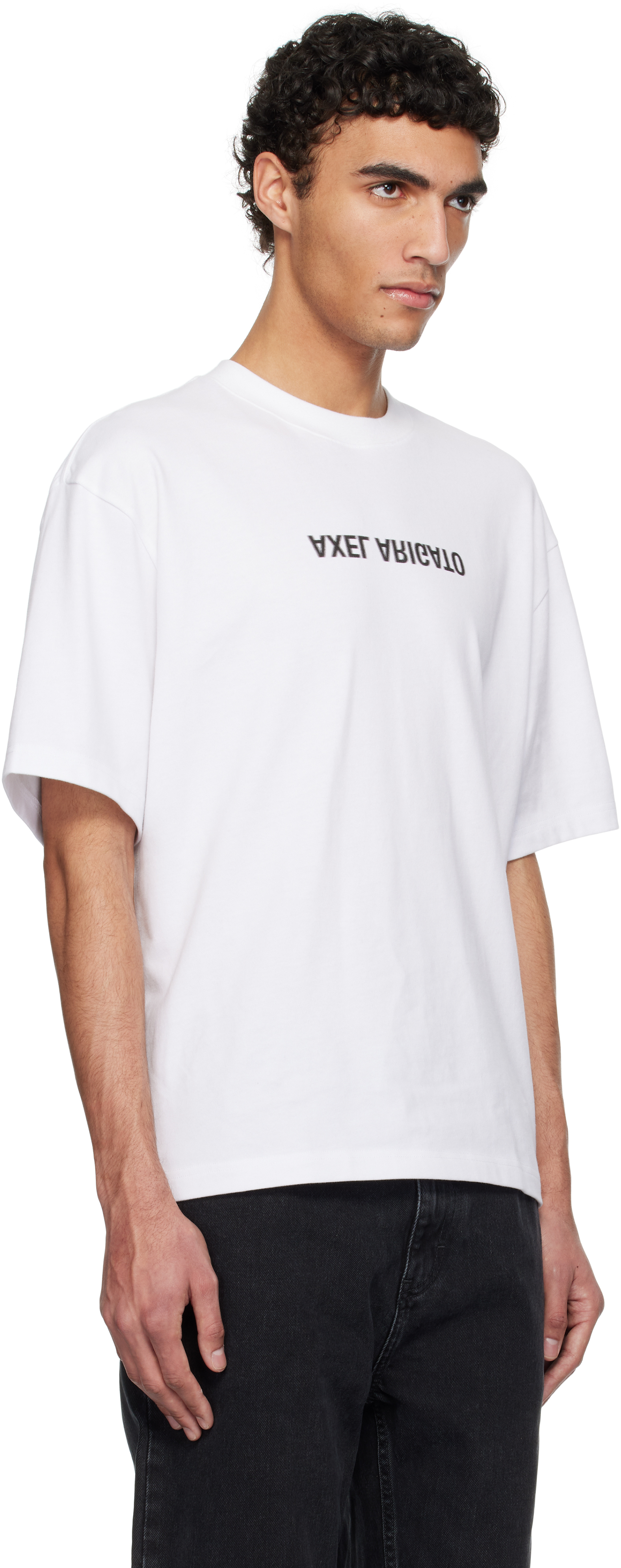 Axel Arigato Distort Logo-print Cotton T-shirt In White