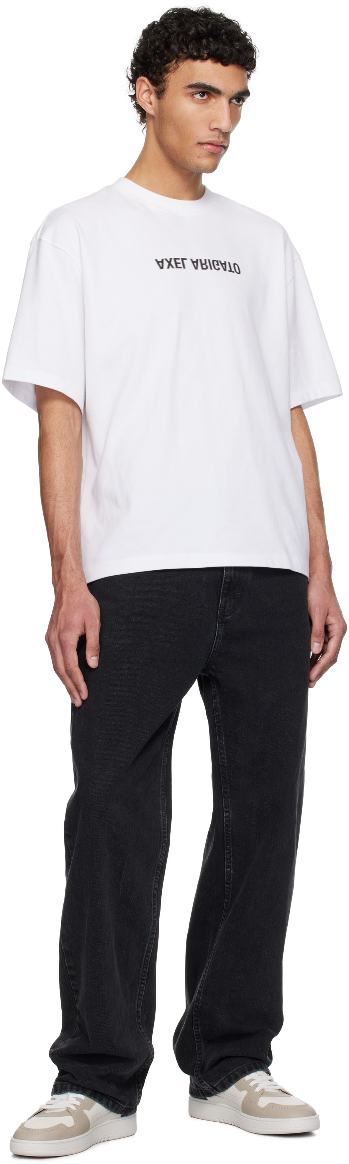 Axel Arigato Distort Logo-print Cotton T-shirt In White