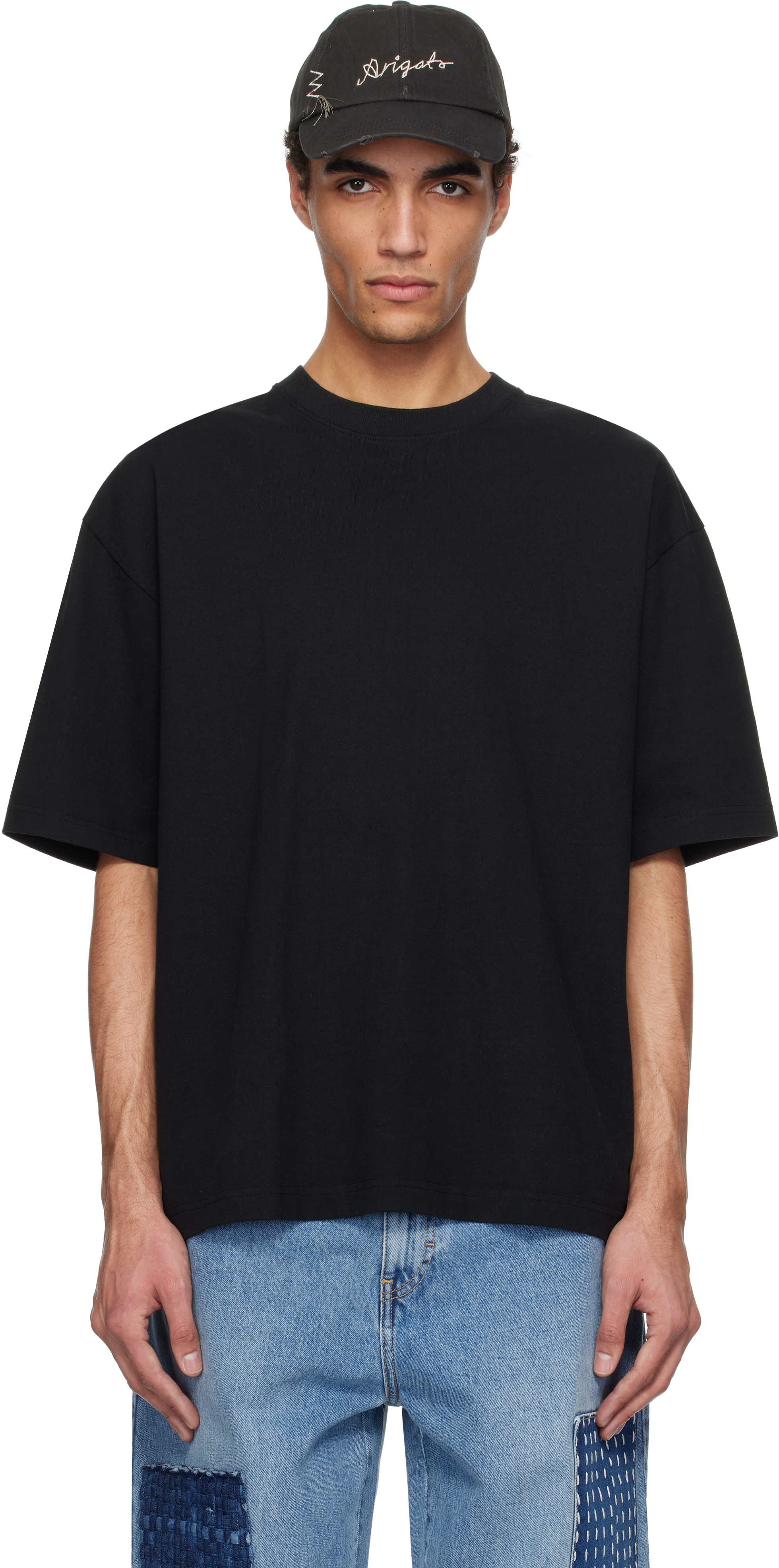 Axel Arigato Relaxed-fit Black T-shirt With Embroidered Logo In Black