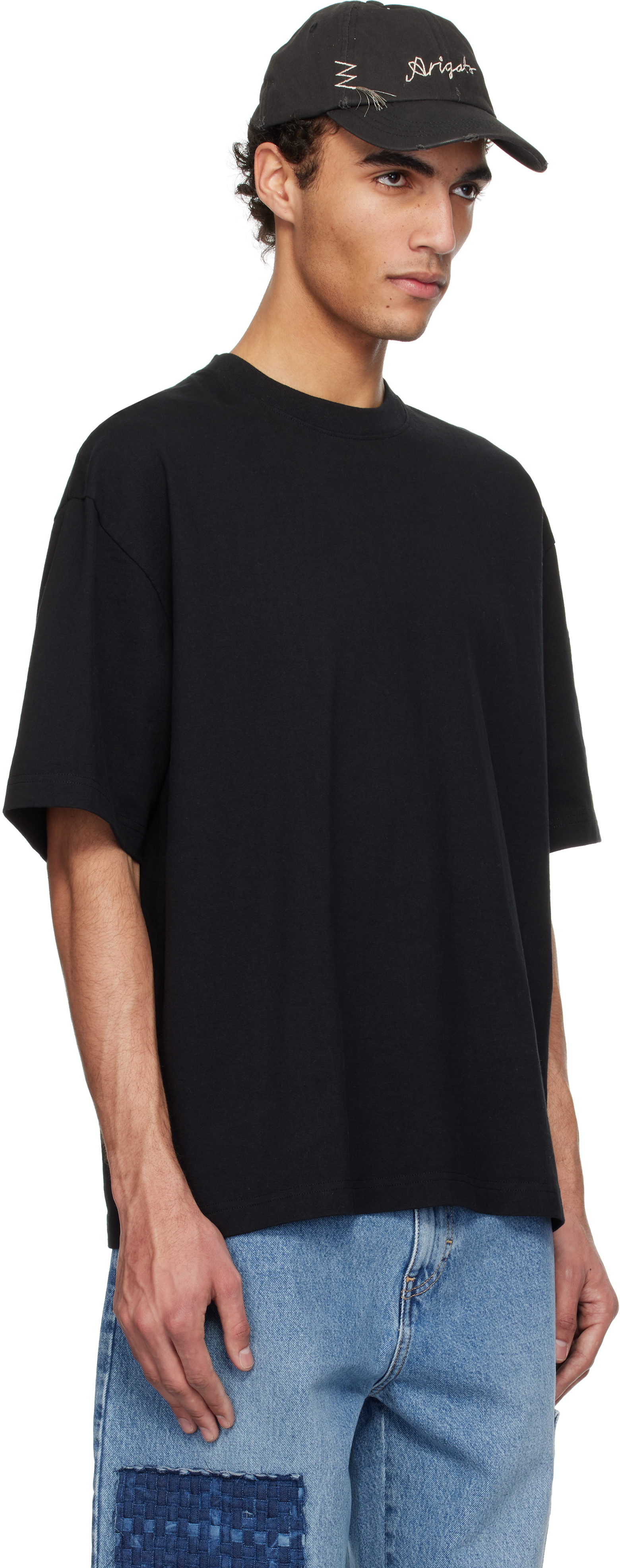 Axel Arigato Relaxed-fit Black T-shirt With Embroidered Logo In Black