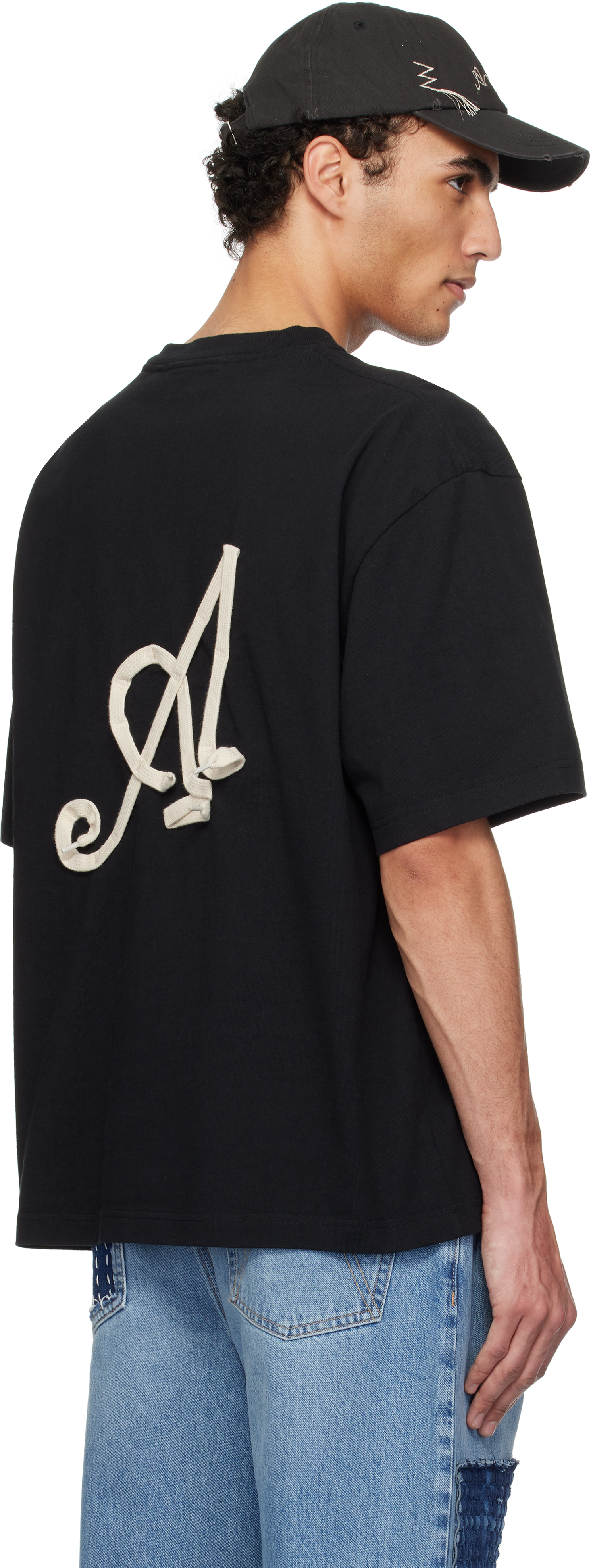 Axel Arigato Relaxed-fit Black T-shirt With Embroidered Logo In Black