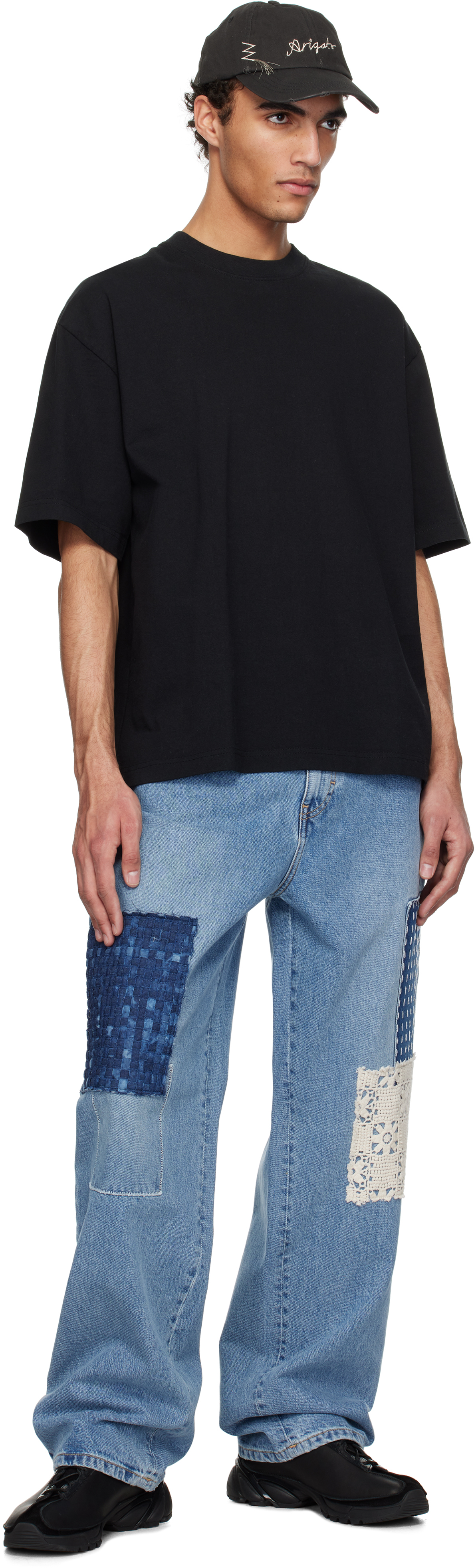 Axel Arigato Relaxed-fit Black T-shirt With Embroidered Logo In Black