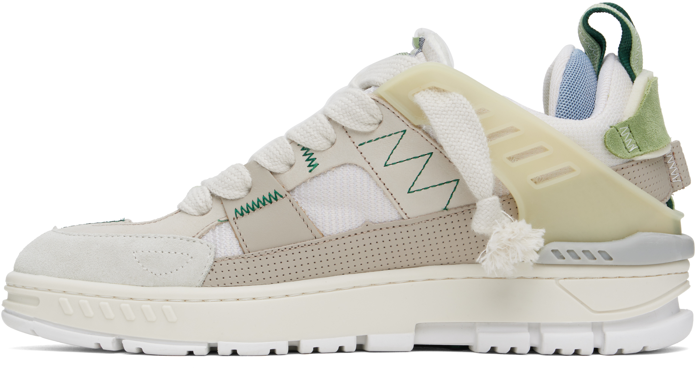 Axel Arigato Sneakers Area Patchwork In Dk Beige/lt Green