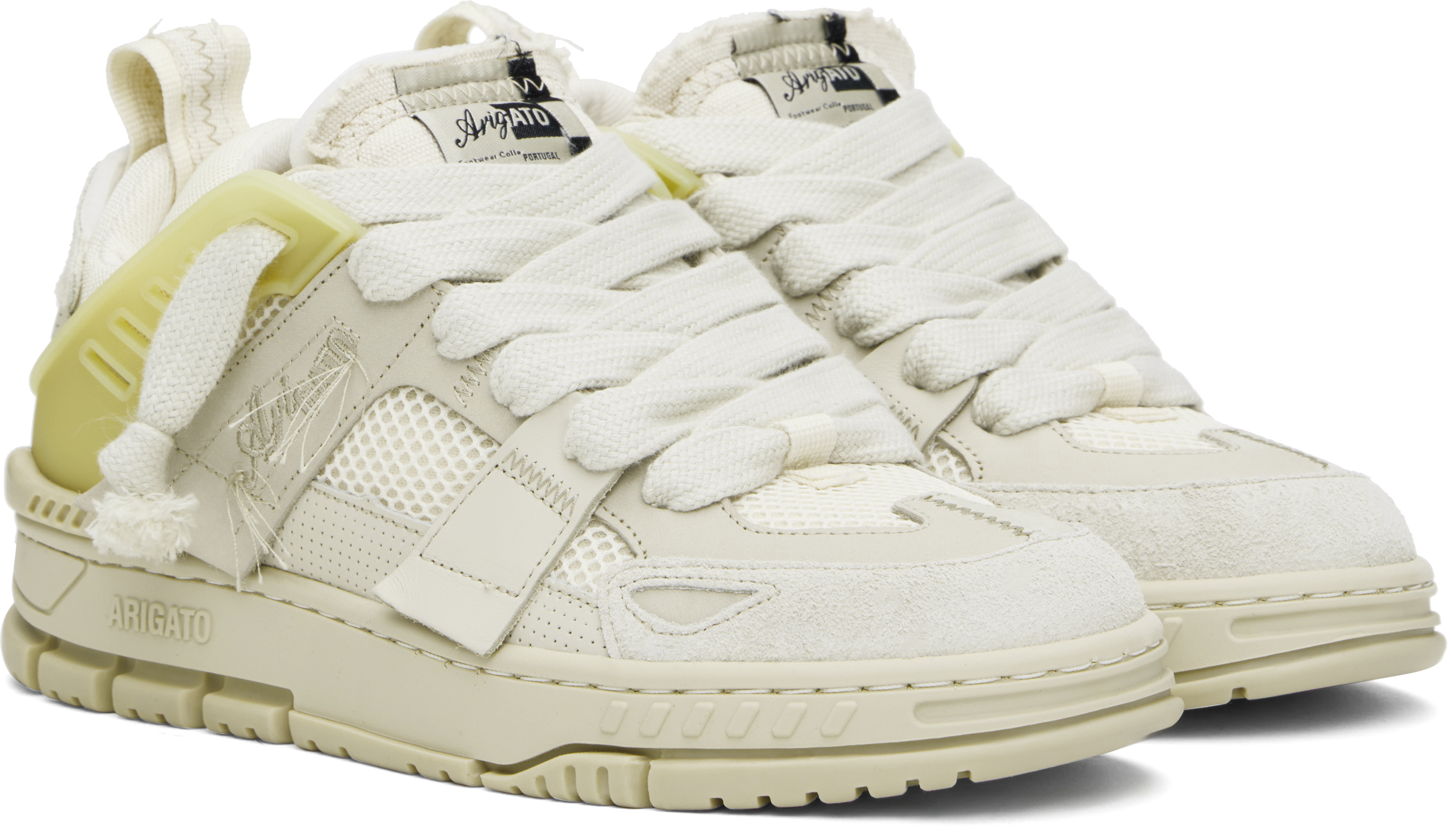 Axel Arigato Area Patchwork Sneakers In Beige Suede And Fabric In Beige / Beige