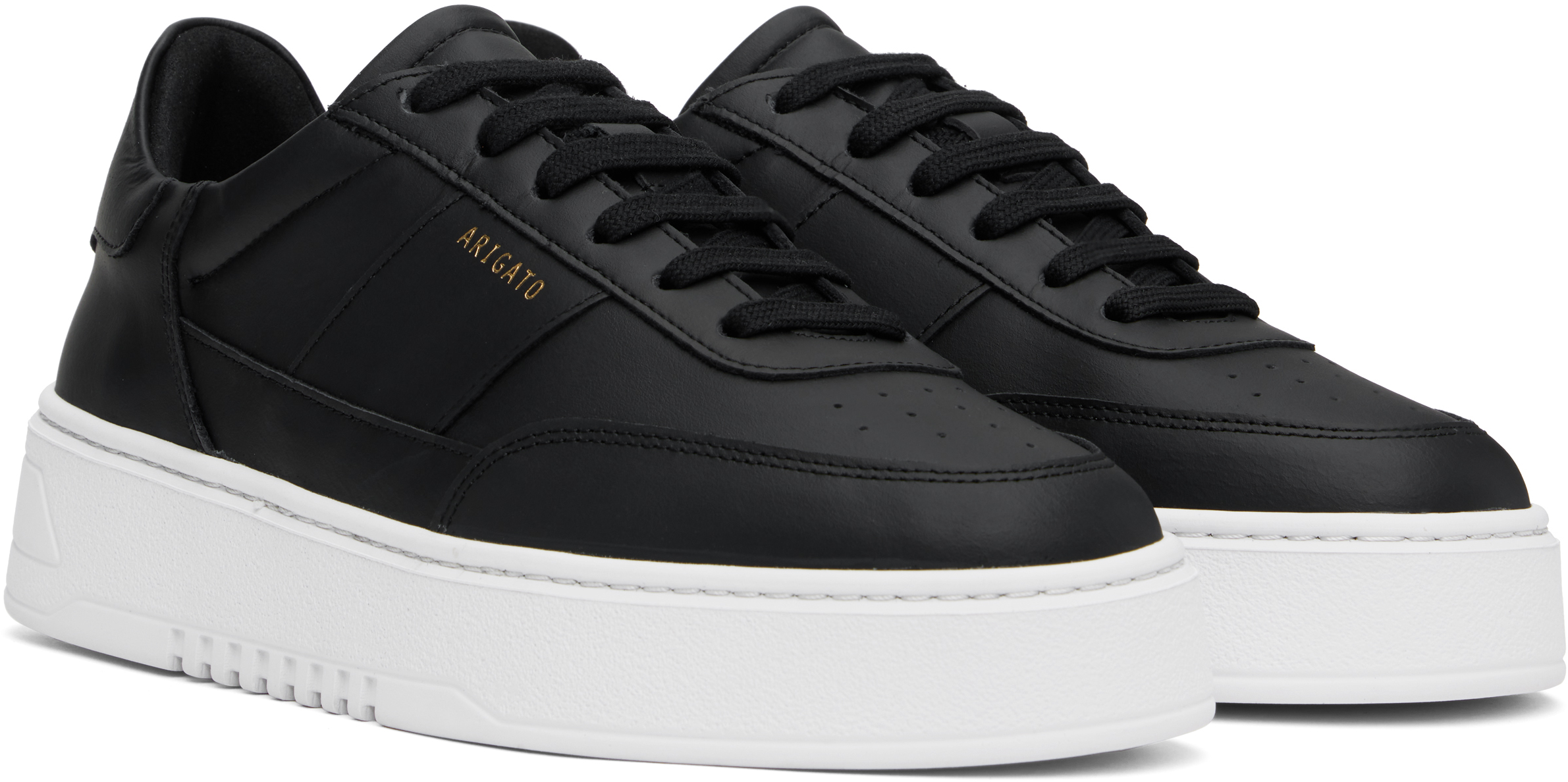 Axel Arigato Black Leather Sneakers With Contrasting Sole In Black