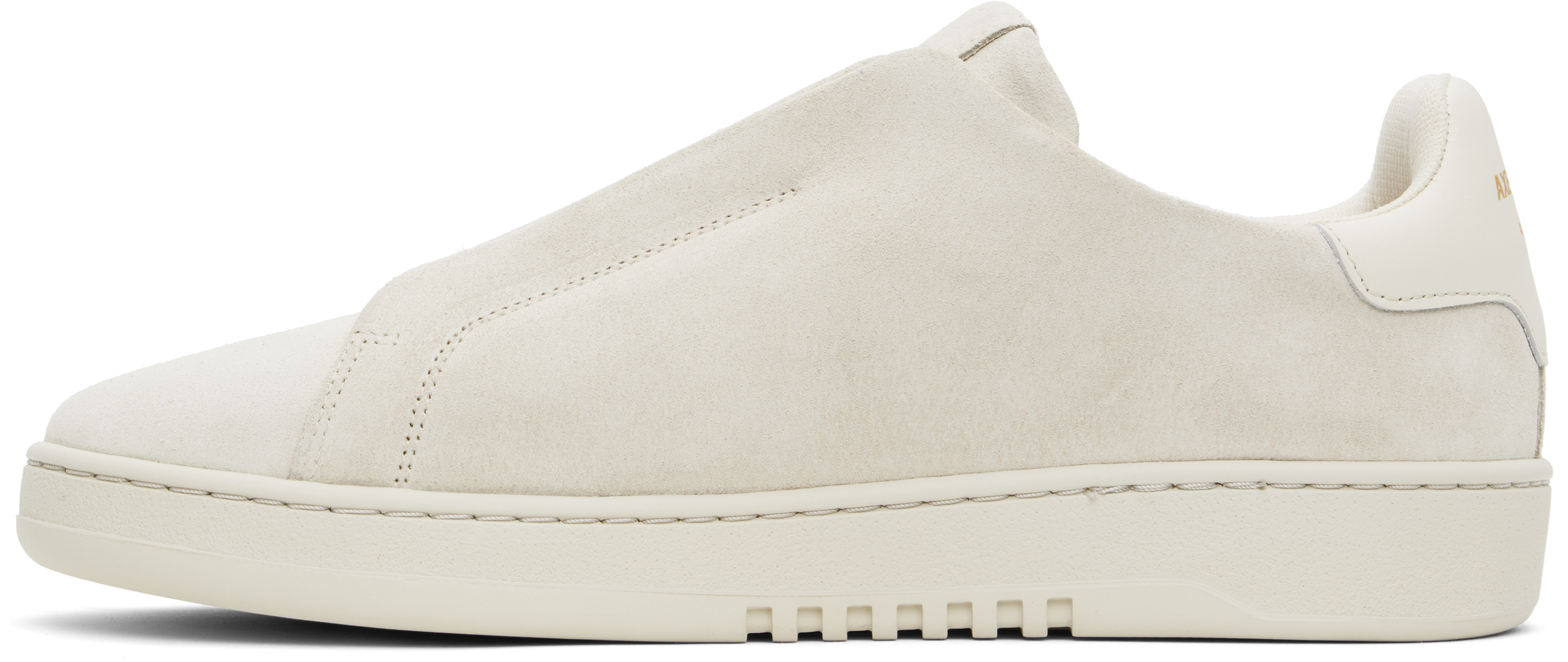 Axel Arigato Dice Laceless White Low Top Slip-on Sneakers In Suede Man In Off White/white