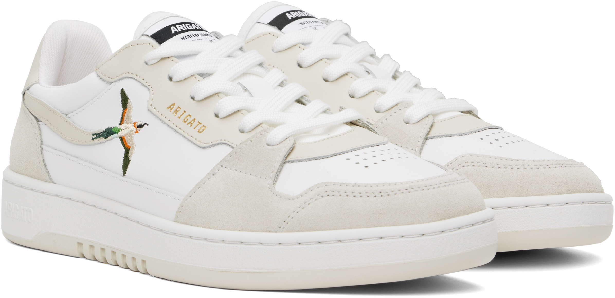 Axel Arigato White & Beige Dice Lo Bee Bird Sneakers In White/off White
