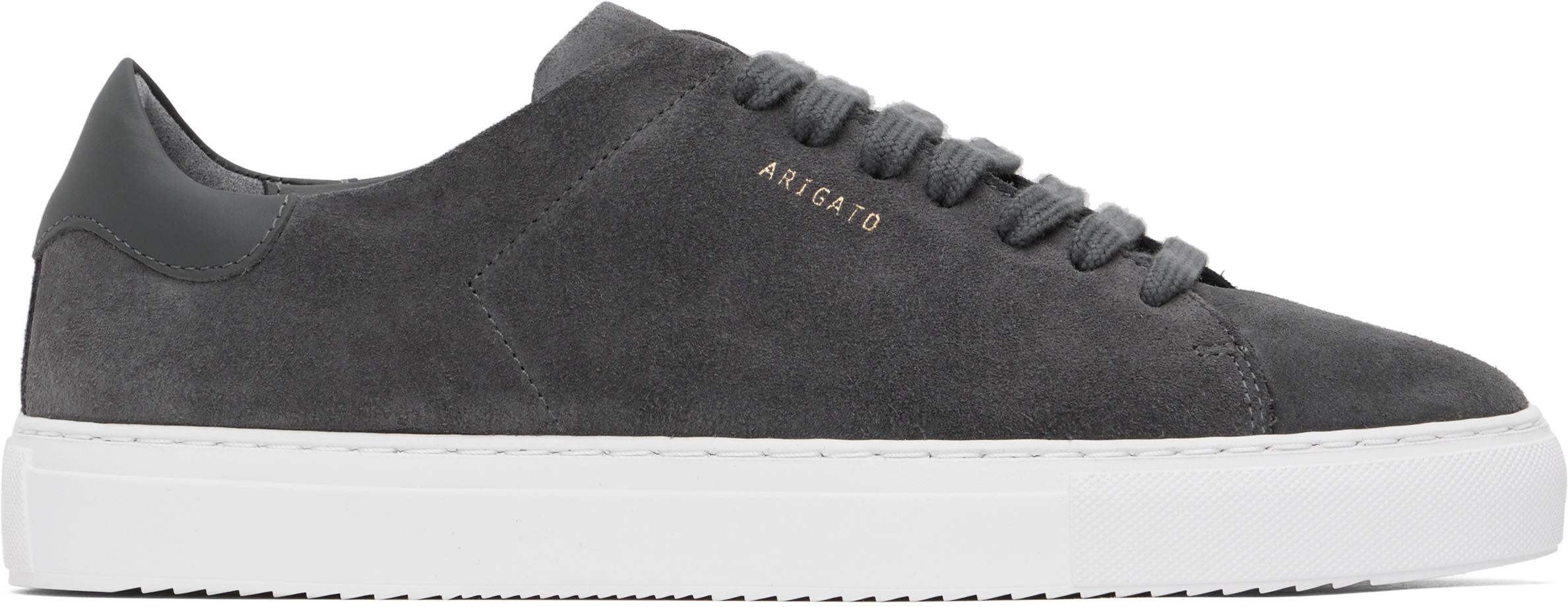 Axel Arigato Mens Clean 90 Suede Trainers In Dark Grey/white