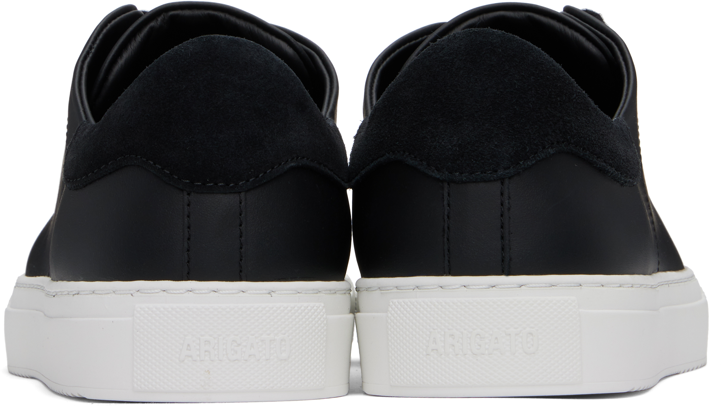Axel Arigato 90 Clean Black Low Top Sneakers With Logo Lettering On The Side In Leather Man In Black