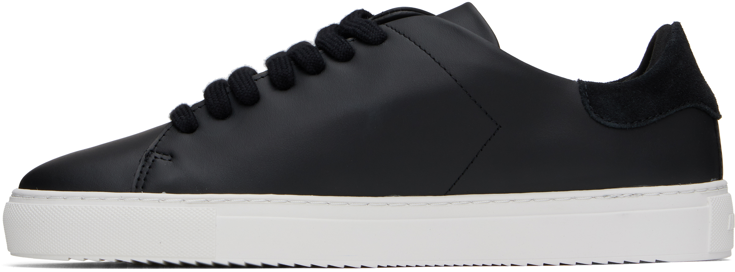 Axel Arigato 90 Clean Black Low Top Sneakers With Logo Lettering On The Side In Leather Man In Black