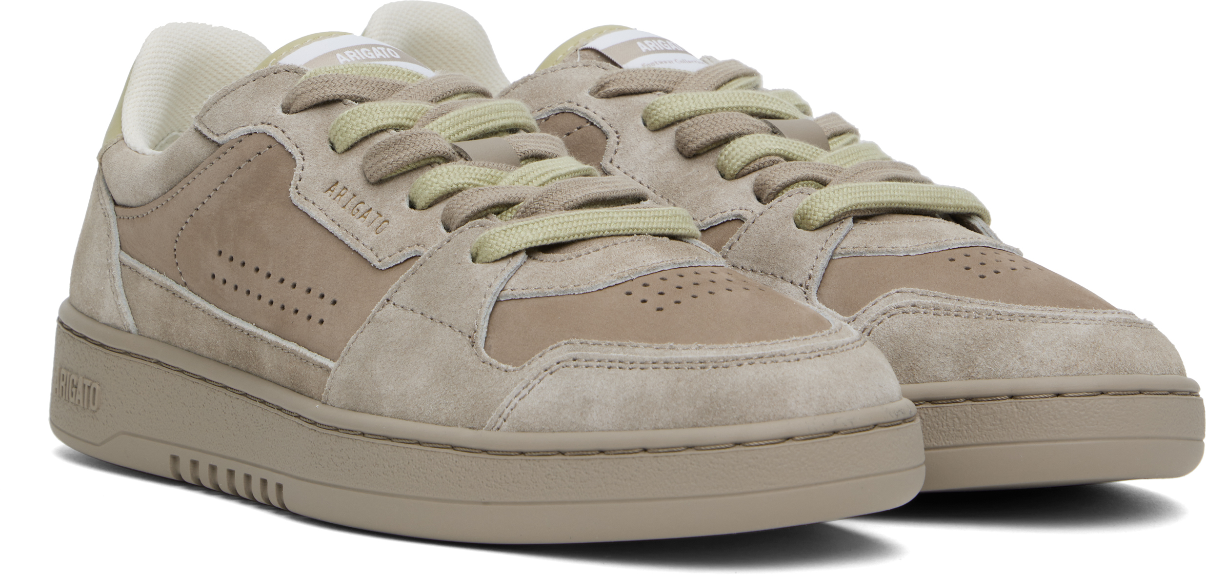 Axel Arigato Taupe Dice Lo Sneakers In Dk Beige/lt Green
