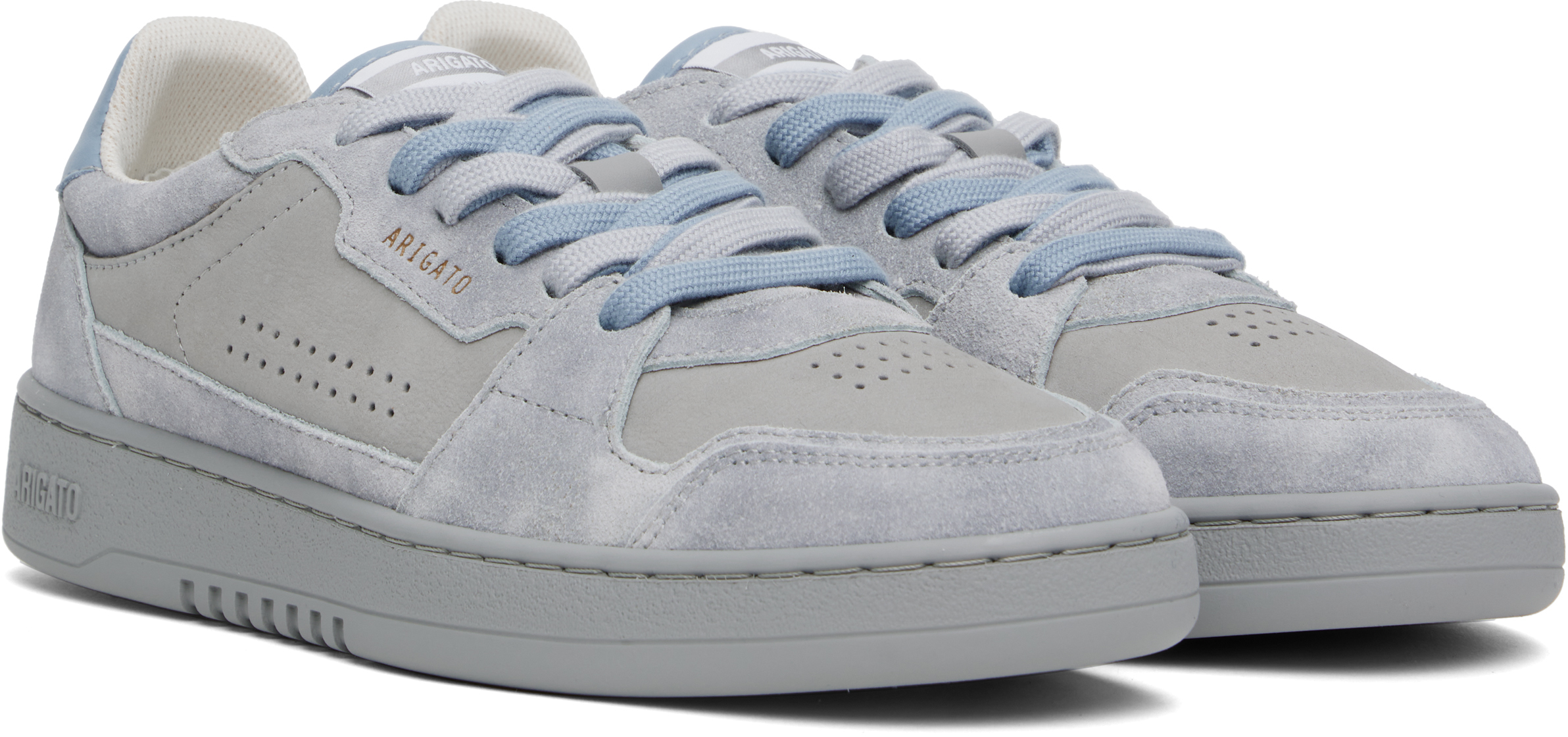 Axel Arigato Gray & Blue Dice Lo Sneakers In Grey/lt Blue