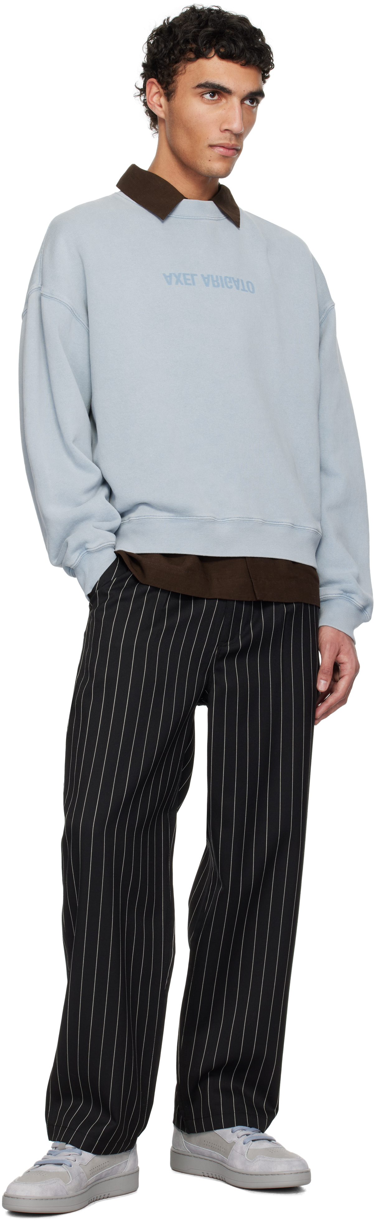 Axel Arigato Gray & Blue Dice Lo Sneakers In Grey/lt Blue