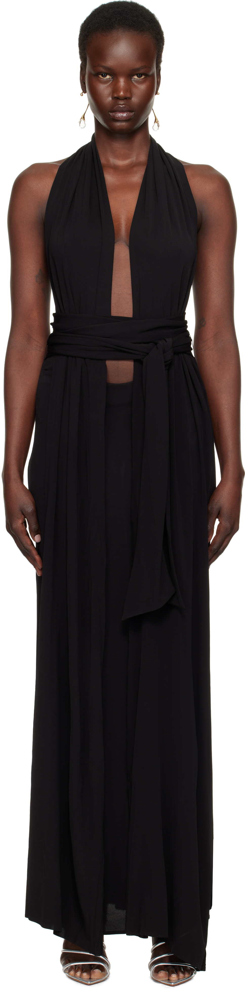 Black Trapeze Maxi Dress