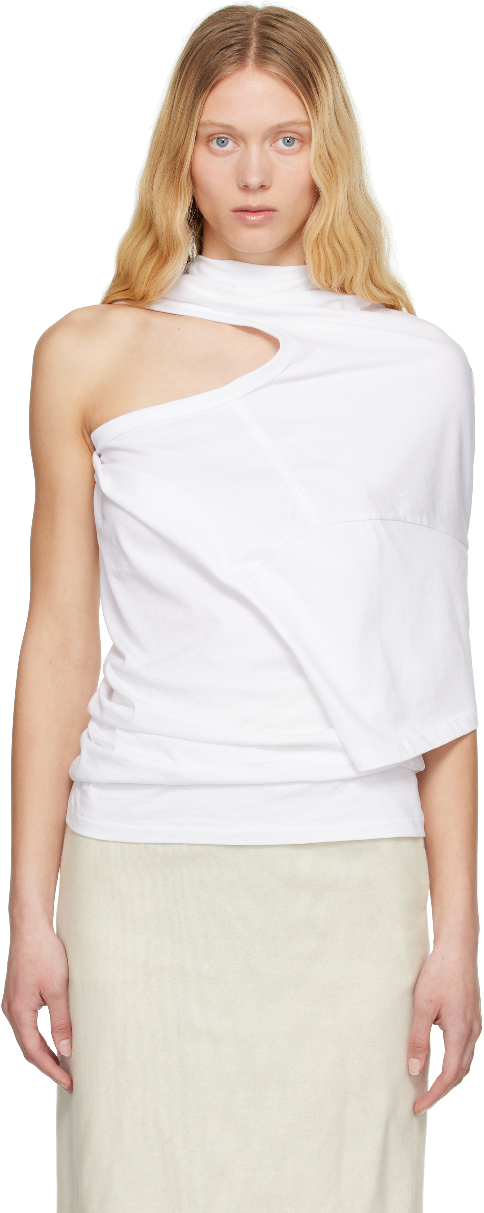Christopher Esber Distort Cutaway T-shirt In White