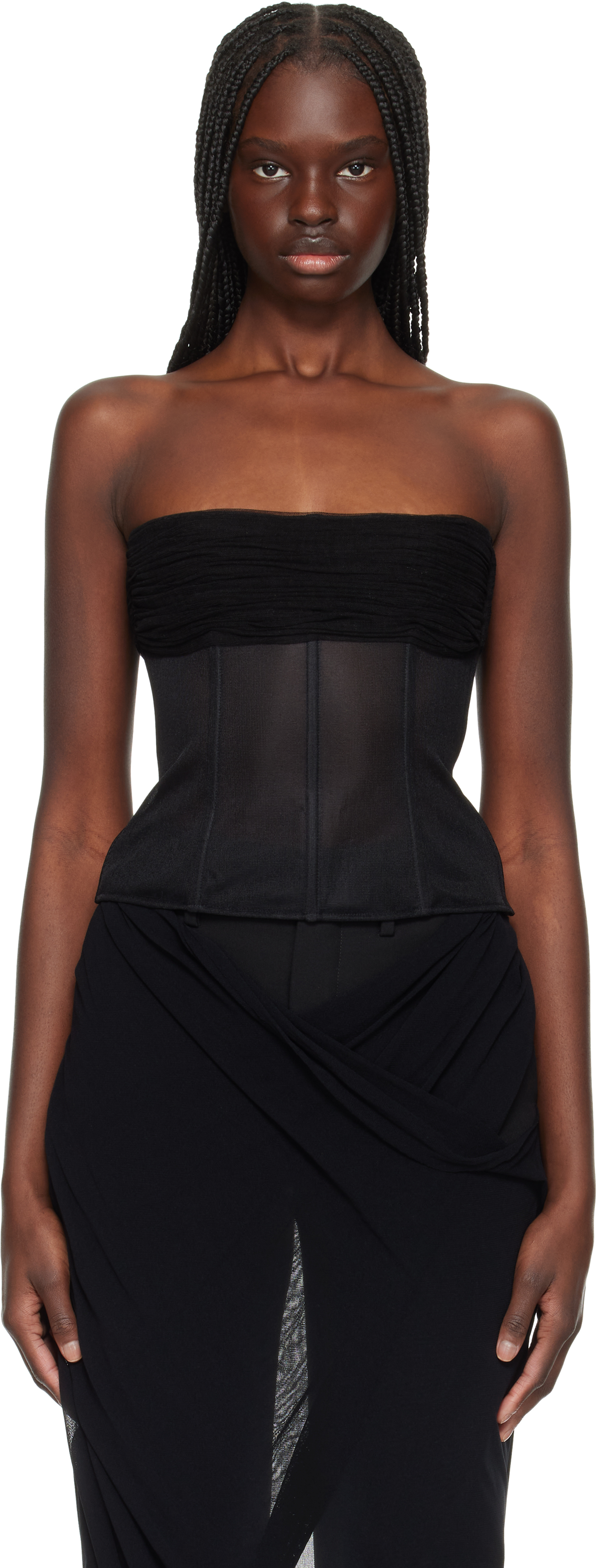 Christopher Esber Semi-sheer Mesh Bra In Black