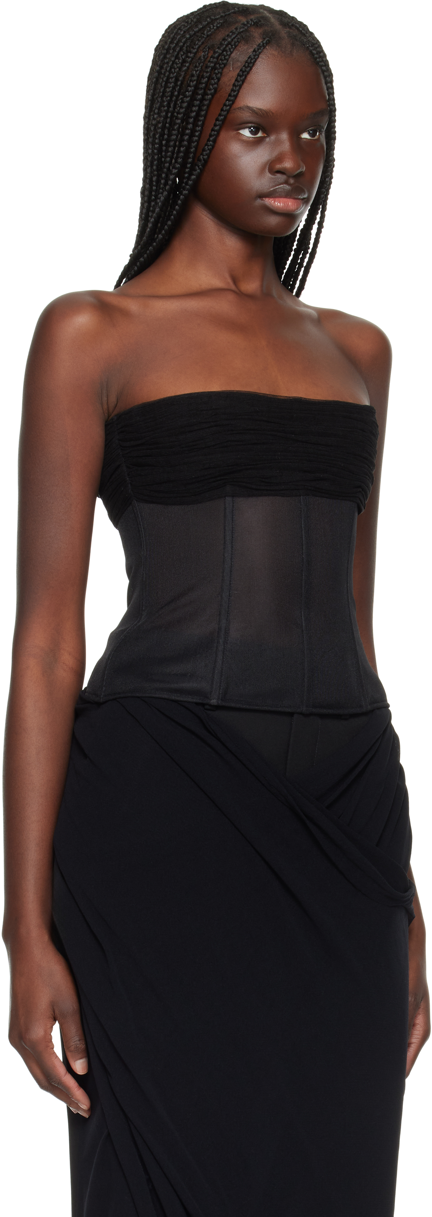 Christopher Esber Semi-sheer Mesh Bra In Black