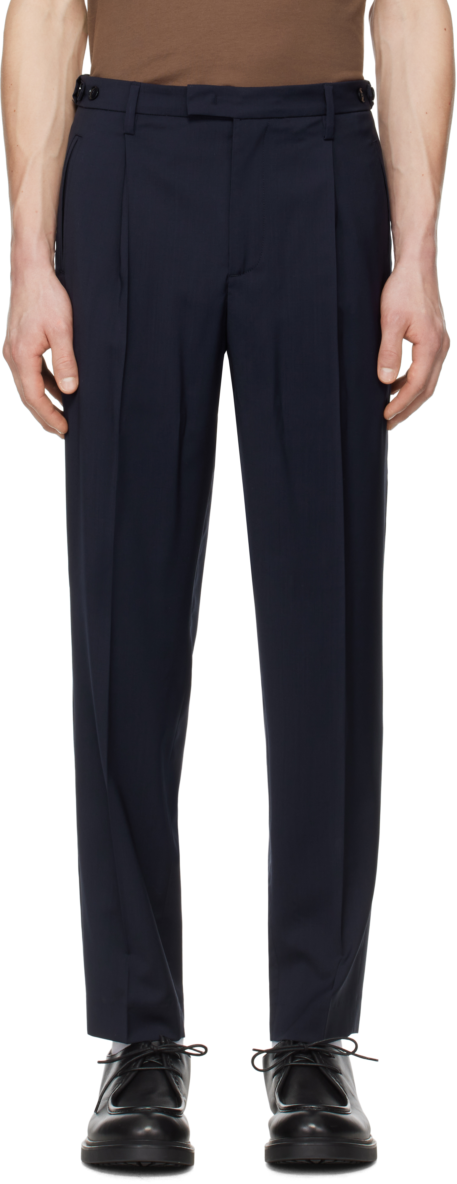 Navy Masco Tropical Trousers