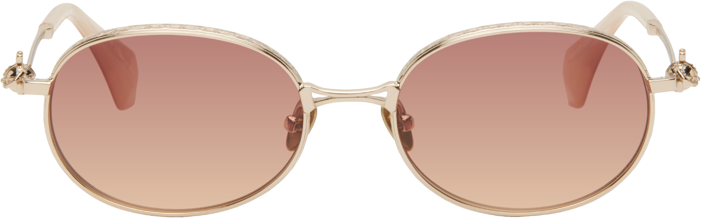 Vivienne Westwood: Gold Hardware Orb Oval Sunglasses | SSENSE