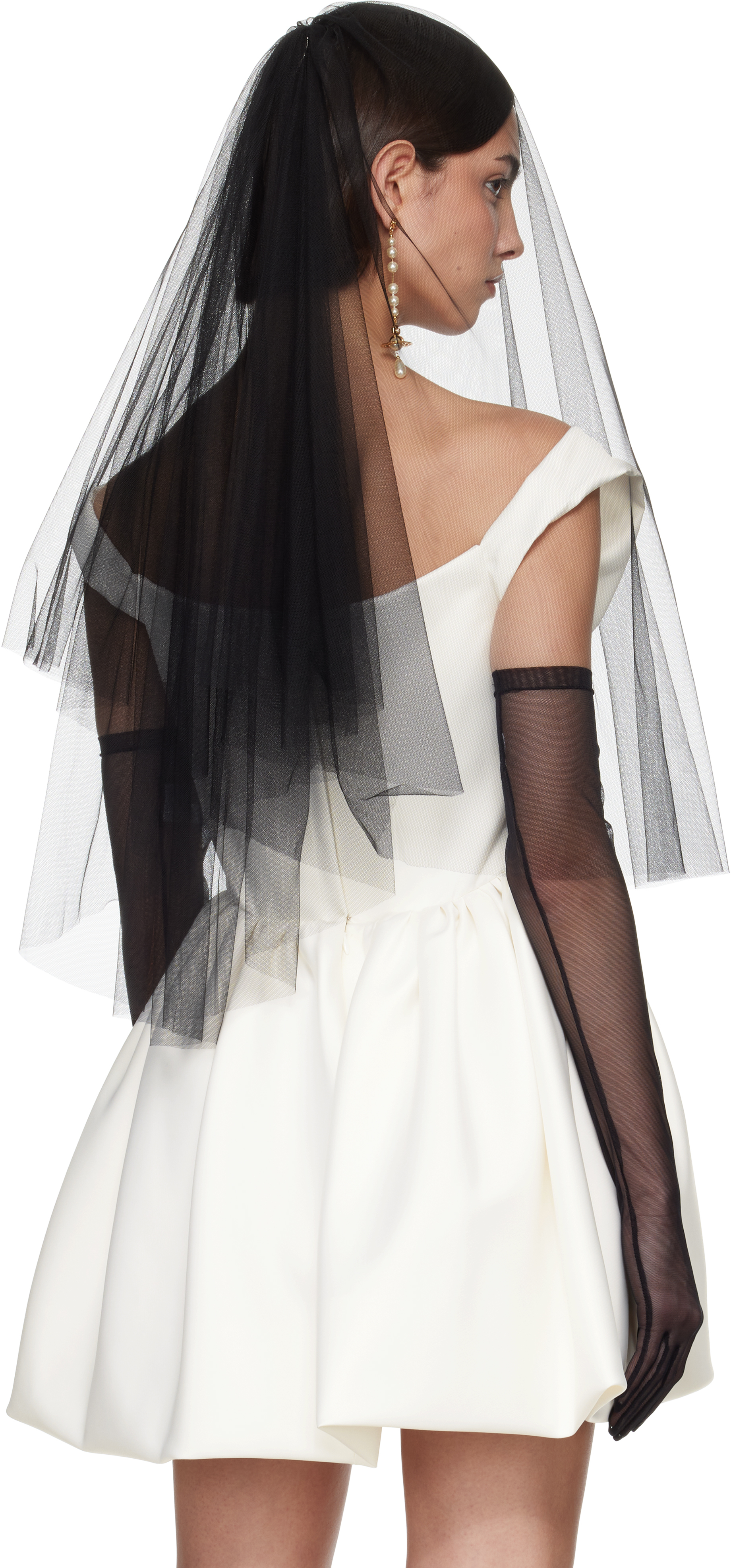 Vivienne Westwood Ssense Bridal Capsule Classic Short Veil In N401 Black