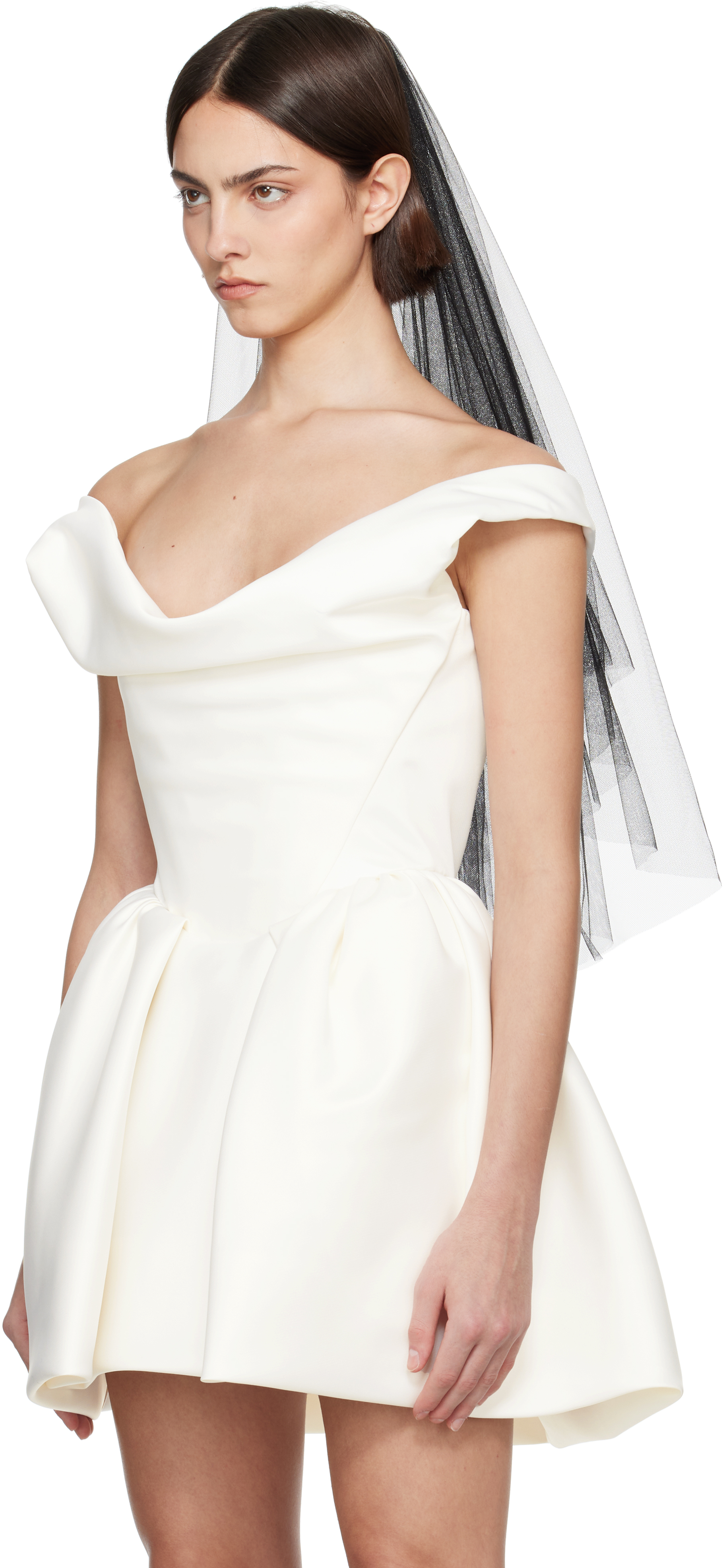 Vivienne Westwood Ssense Bridal Capsule Classic Short Veil In N401 Black