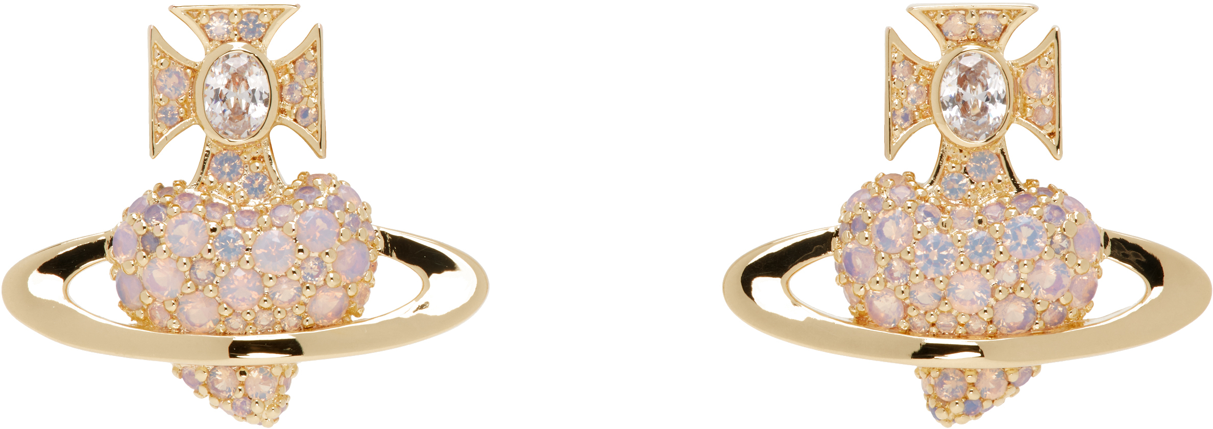 VIVIENNE WESTWOOD ゴールド＆ピンク Agnatha ピアス AGNATHA ピアス(ピンクゴールド×ピンク)（レディース