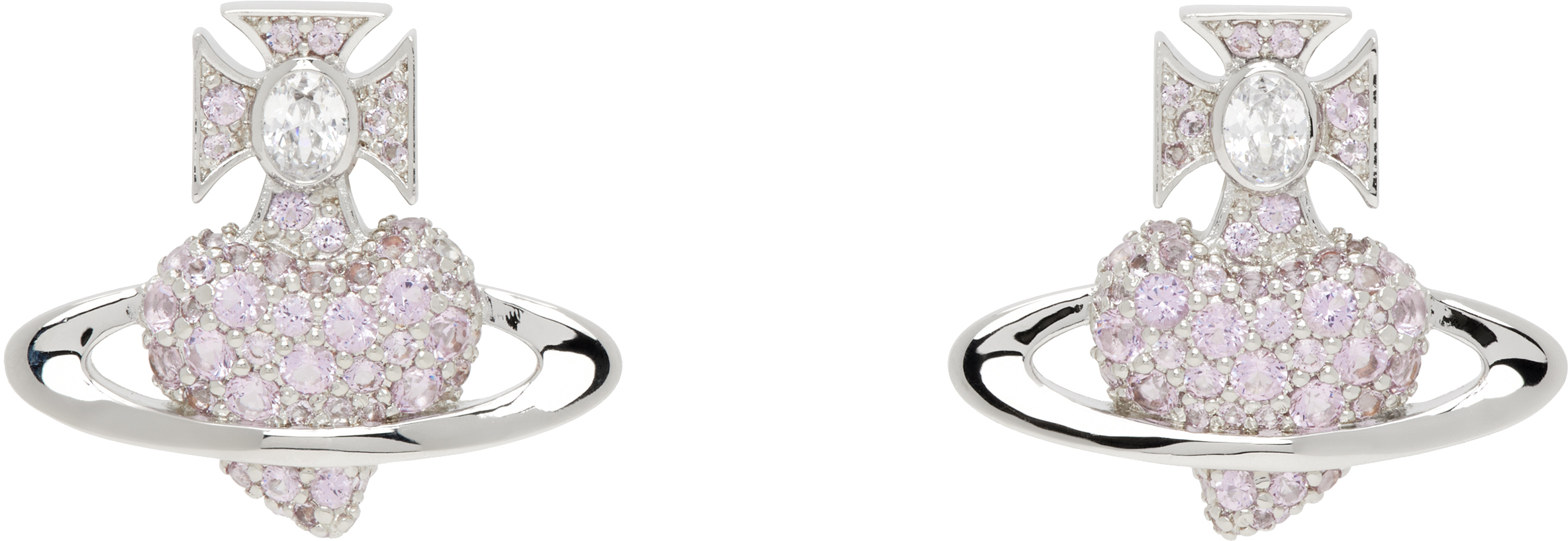 Vivienne Westwood シルバー&パープル Agnatha ピアス Silver & Purple Agnatha Earrings by Vivienne Westwood on Sale