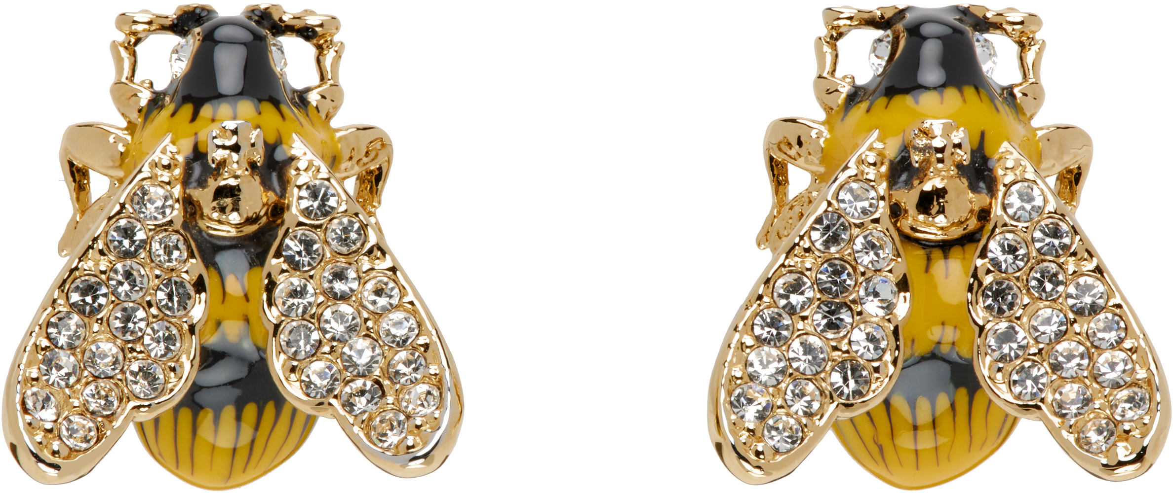 【Vivienne Westwood】BUMBLE BEE LARGE ピアス Vivienne Westwood: Gold Bumble Bee Earrings | SSENSE