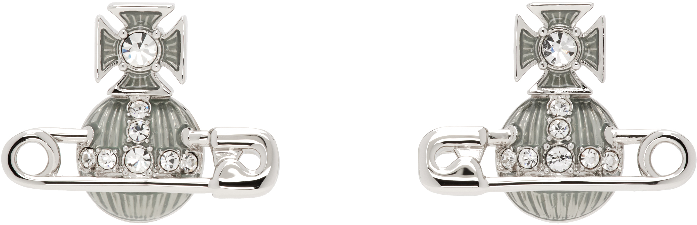 Silver & Blue Kitty Earrings