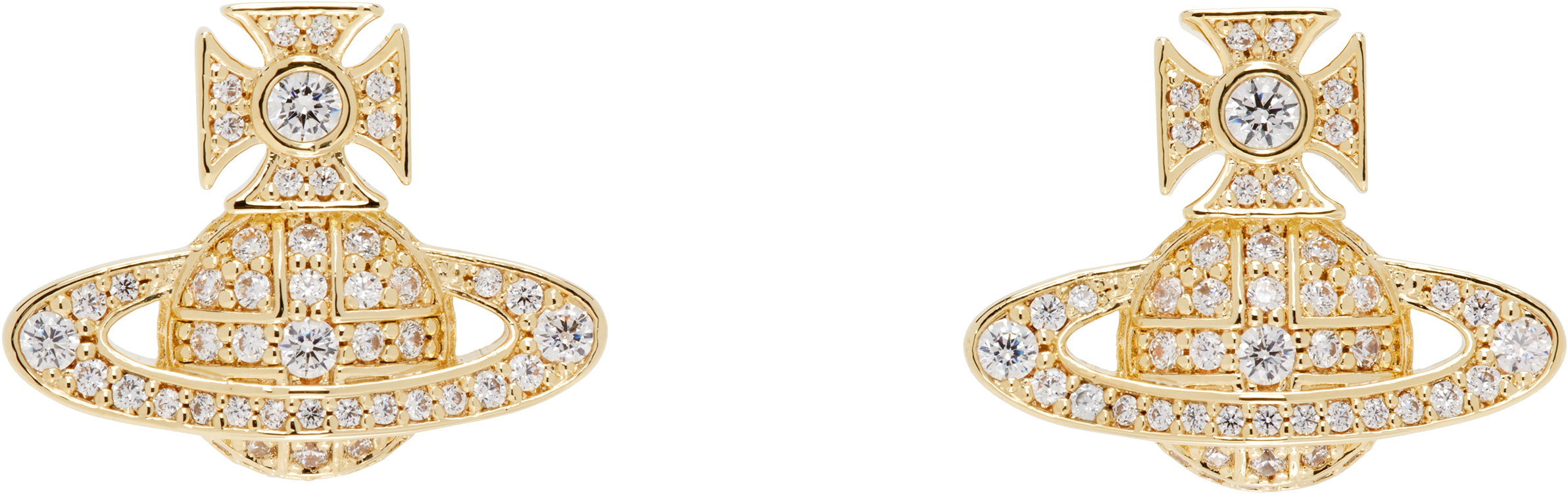 Vivienne Westwood: Gold Carmela Bas Relief Earrings | SSENSE