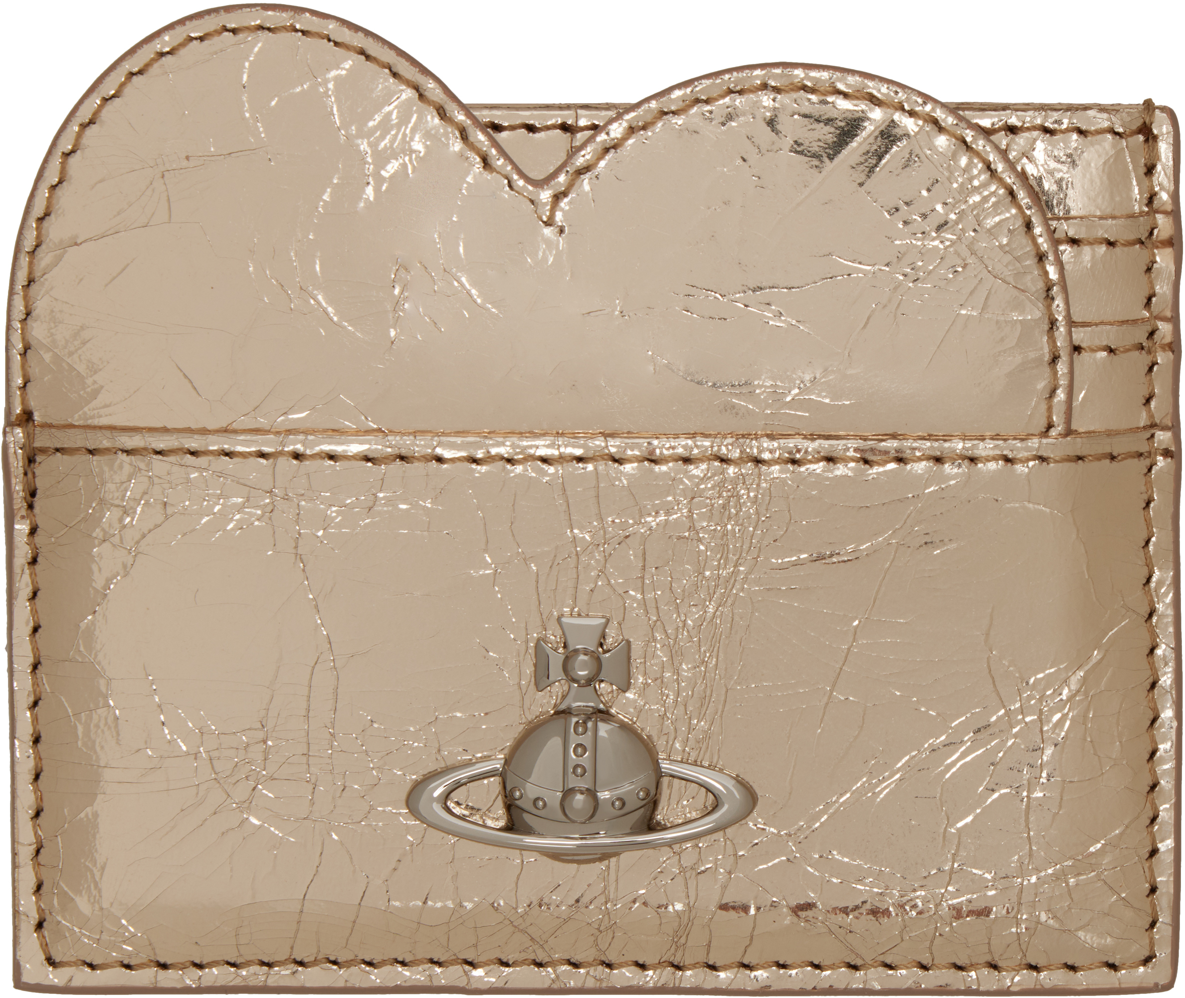 Gold Heart Card Holder by Vivienne Westwood on Sale