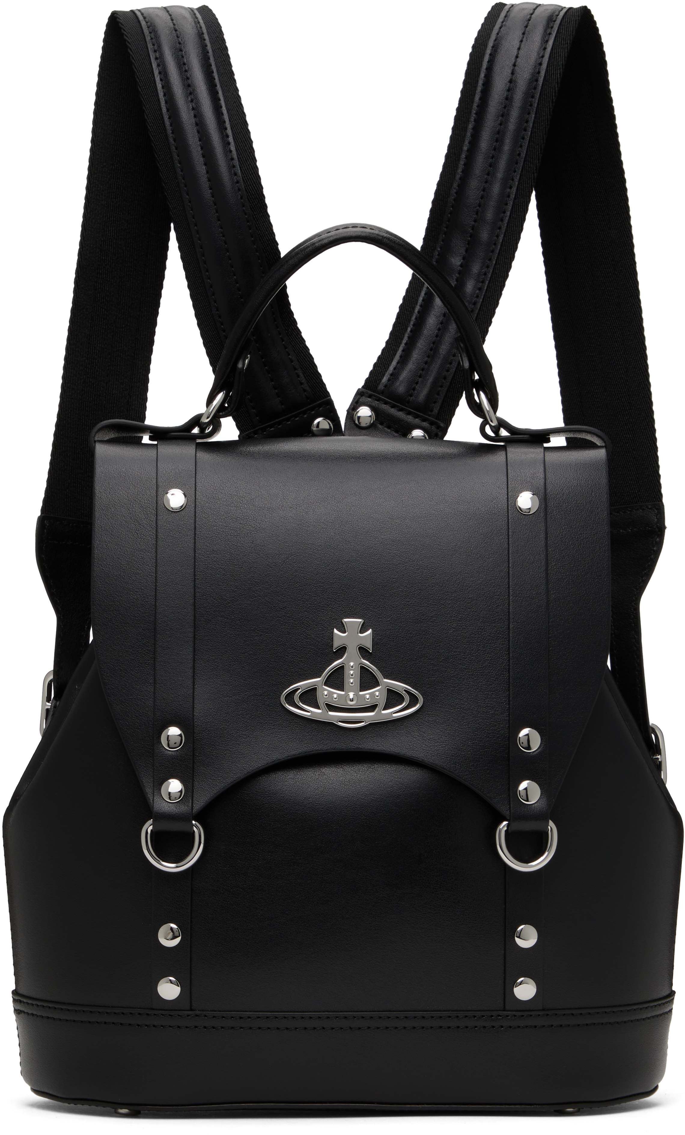 Vivienne Westwood: Black Small Max Backpack | SSENSE Vivienne Westwood: Black Small Max Backpack | SSENSE