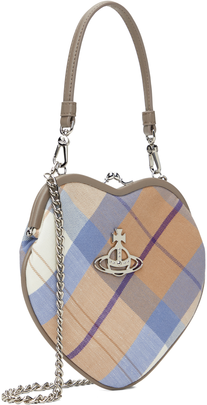 Vivienne Westwood Ssense Exclusive Capsule Beige & Blue Belle Heart Frame Bag In C201 Beige/blue