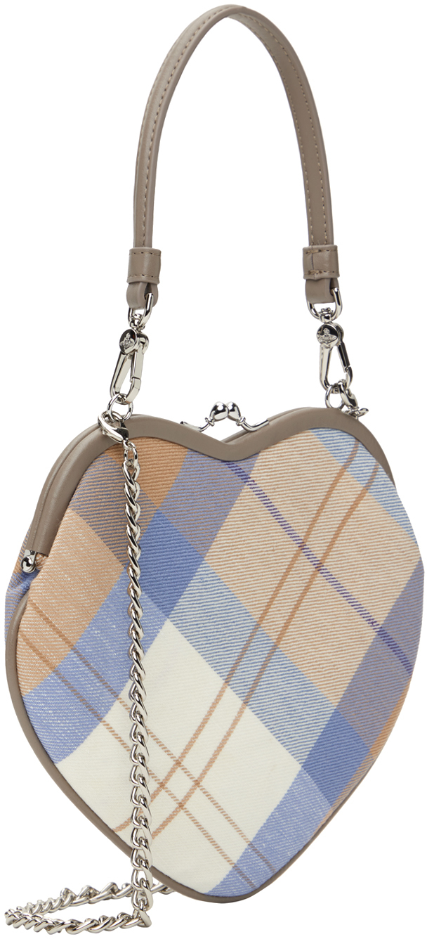 Vivienne Westwood Ssense Exclusive Capsule Beige & Blue Belle Heart Frame Bag In C201 Beige/blue