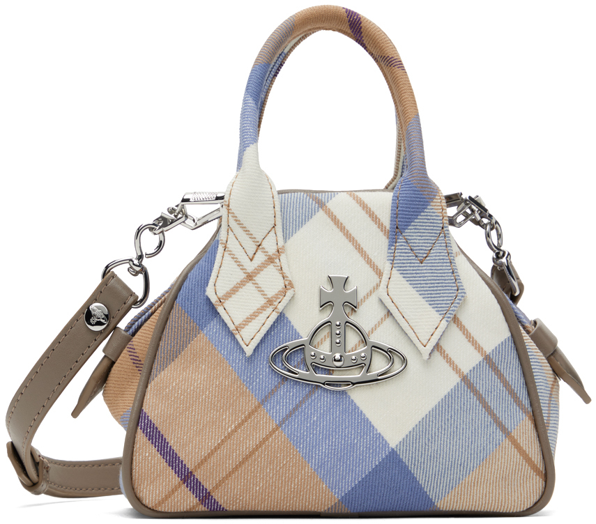 Vivienne Westwood Ssense Exclusive Capsule Beige & Blue Mini Yasmine Bag In C201 Beige/blue