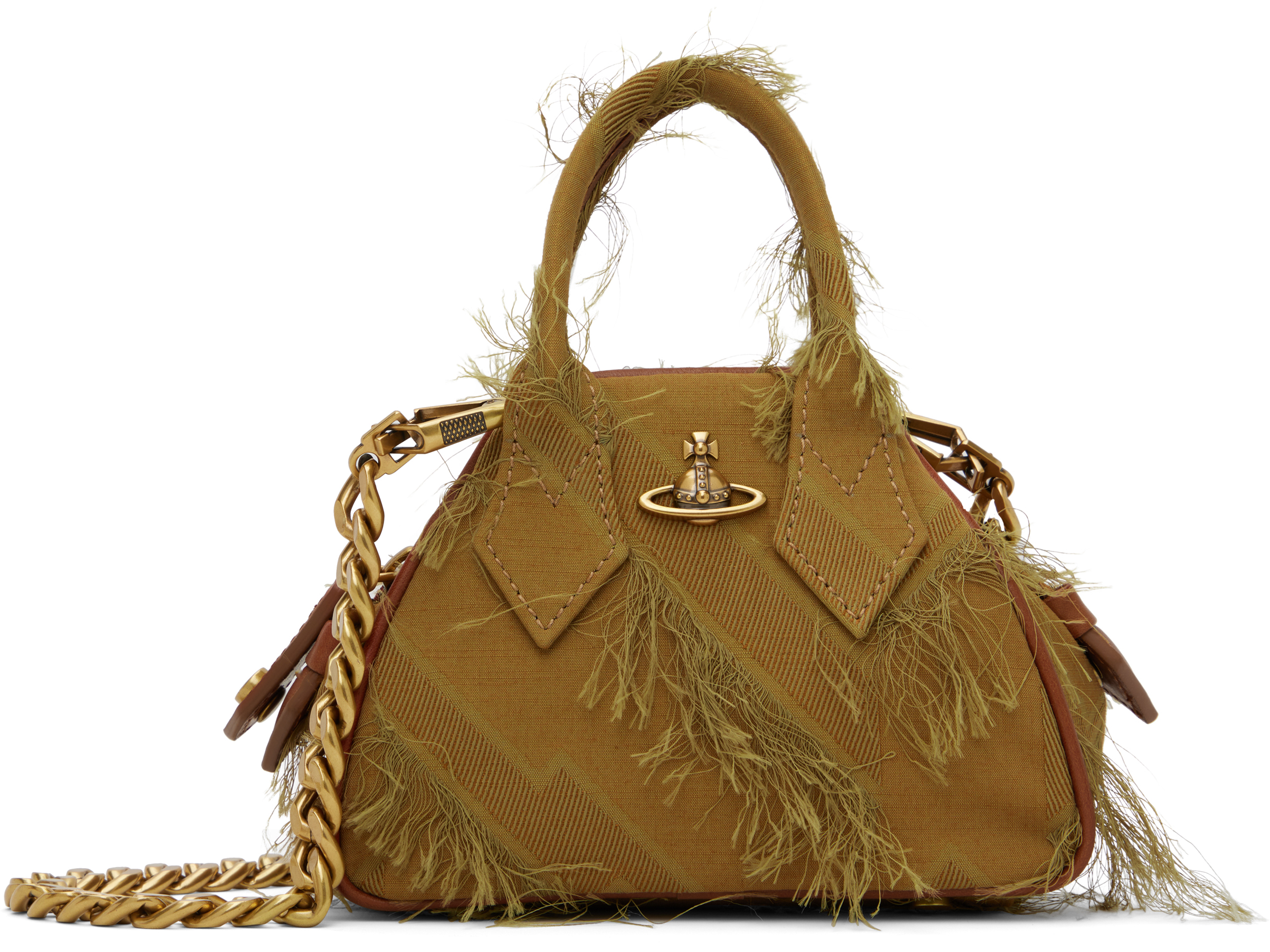 Brown Mini Yasmine Chain Bag by Vivienne Westwood on Sale