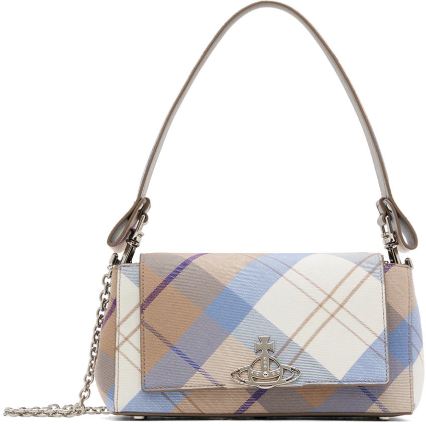 Vivienne Westwood / ベージュ＆ブルー ミディアム Hazel バッグ Vivienne Westwood / ベージュ＆ブルー ミディアム Hazel バッグ