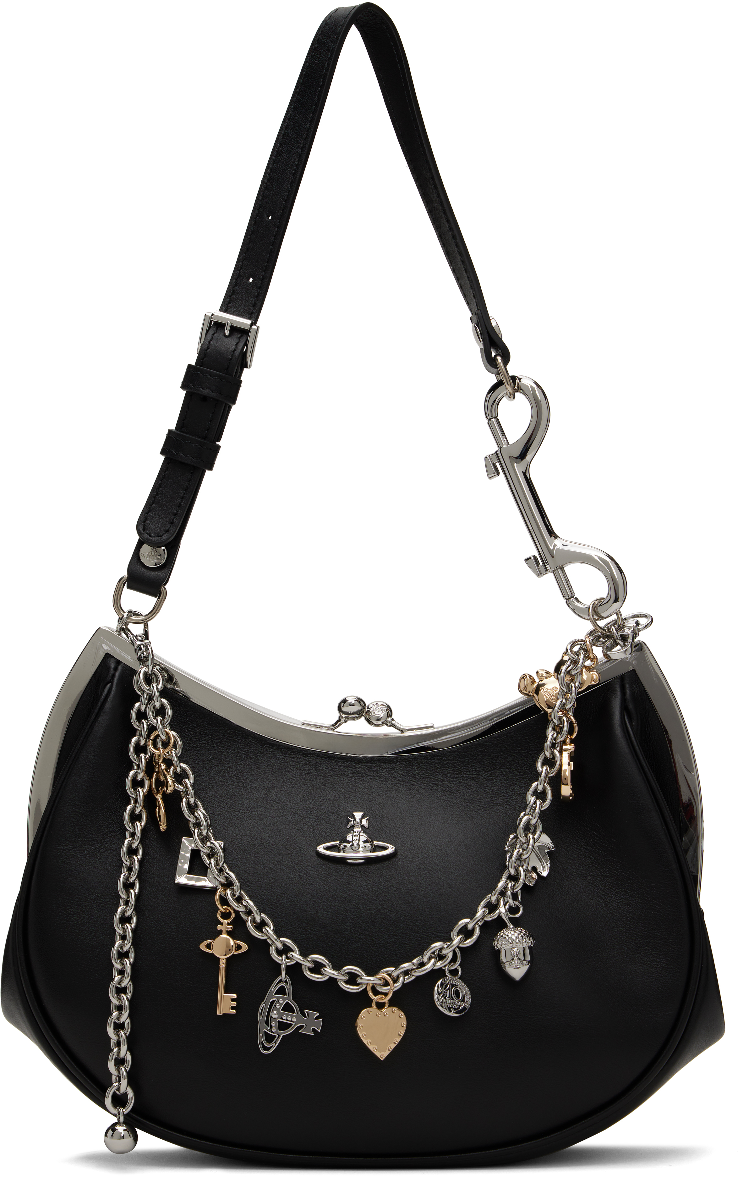 Vivienne Westwood: Black Charm Frame Bag | SSENSE