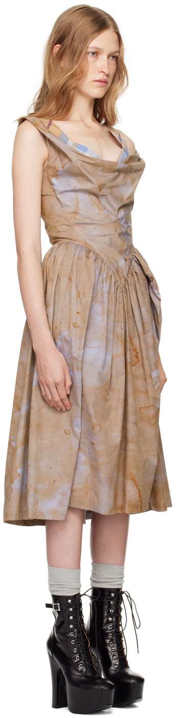Vivienne Westwood Ssense Exclusive Capsule Brown Sunday Midi Dress In D303 Small Stains